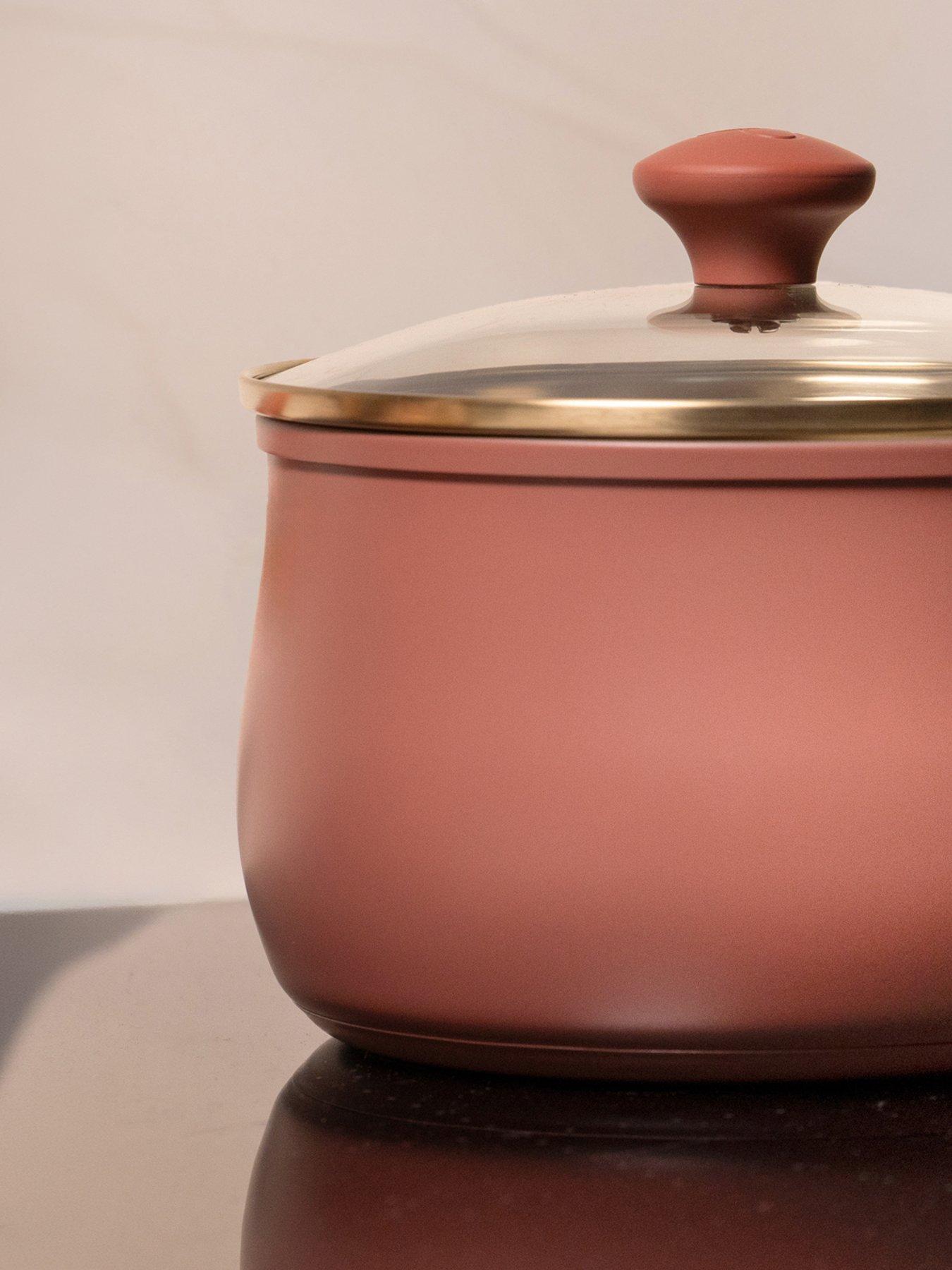 Image 4 of 5 of Prestige Stainless Edition - 3 Pc Uncoated Saucepan Set: 16cm , 18cm , 20cm: Earth Rose
