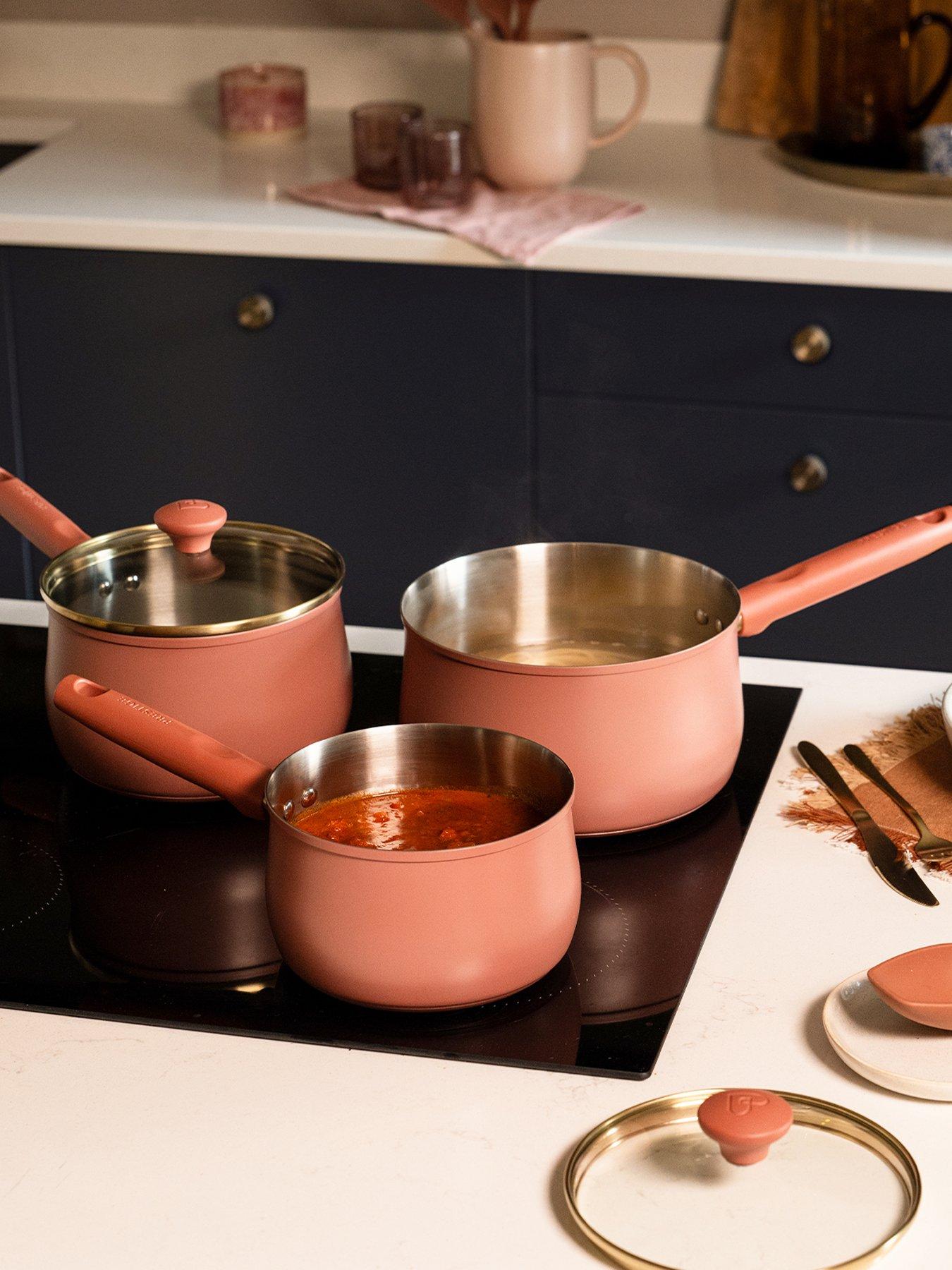 Image 5 of 5 of Prestige Stainless Edition - 3 Pc Uncoated Saucepan Set: 16cm , 18cm , 20cm: Earth Rose