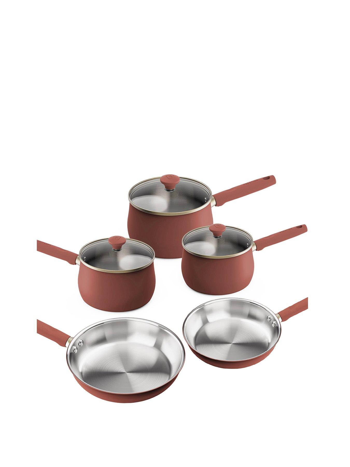 Image 1 of 5 of Prestige Stainless Edition - 5pce Set (16, 18, 20cm S/pans 20 &amp; 28cm Frys) 72014/15) Earth Rose