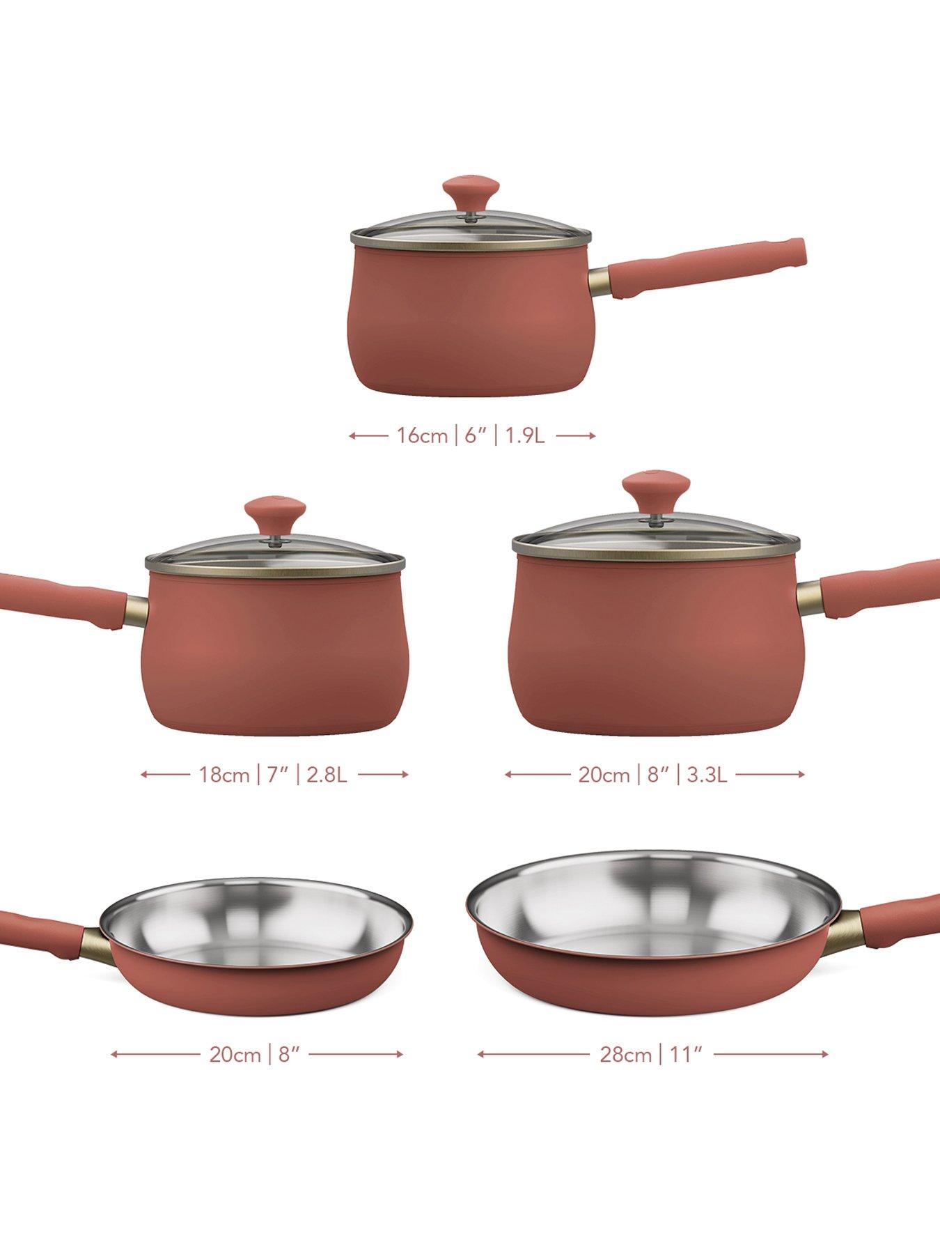 Image 2 of 5 of Prestige Stainless Edition - 5pce Set (16, 18, 20cm S/pans 20 &amp; 28cm Frys) 72014/15) Earth Rose