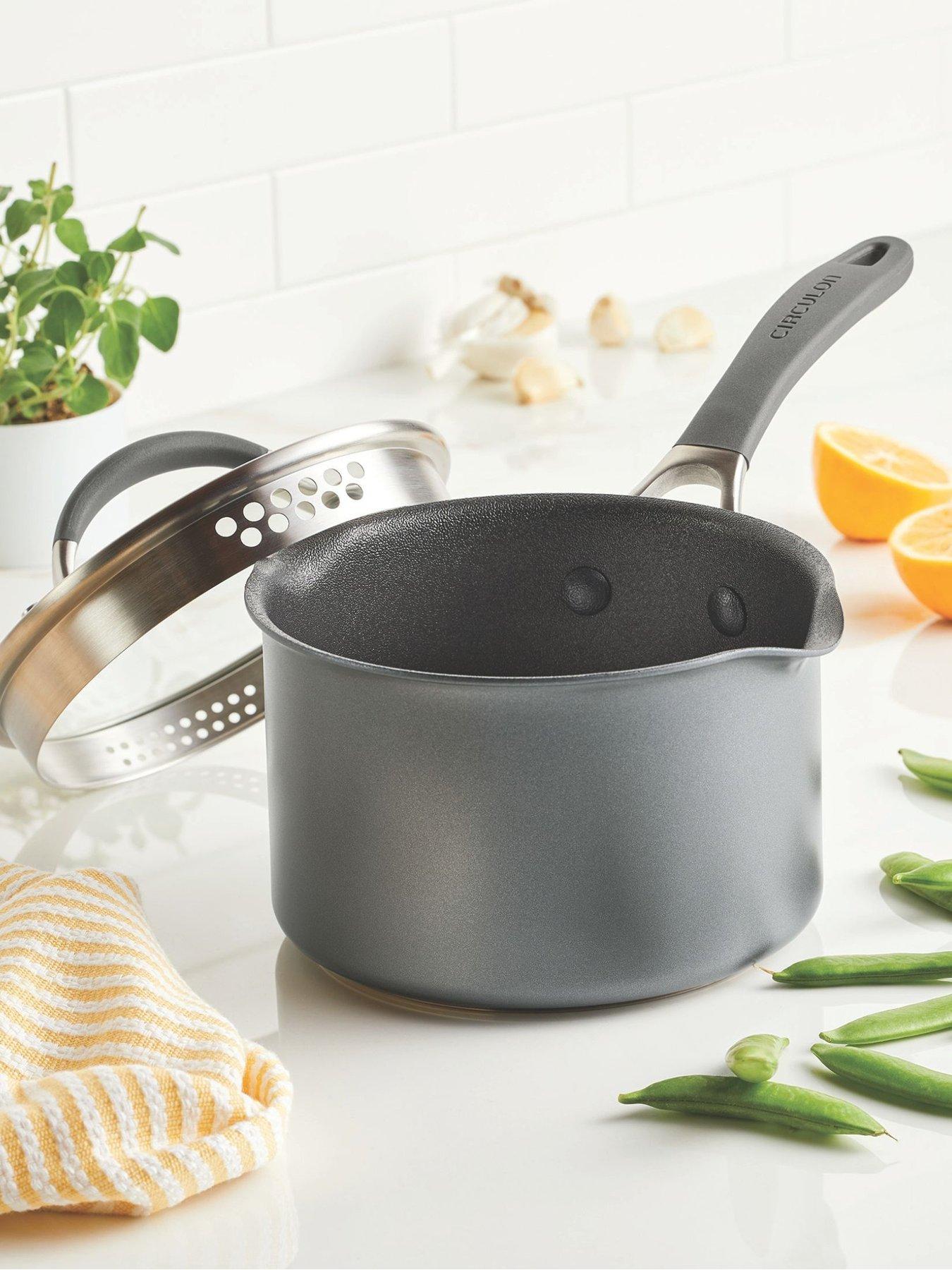 Image 1 of 8 of Circulon Scratchdefense A1 Series Straining Saucepan, 16cm/1.8l