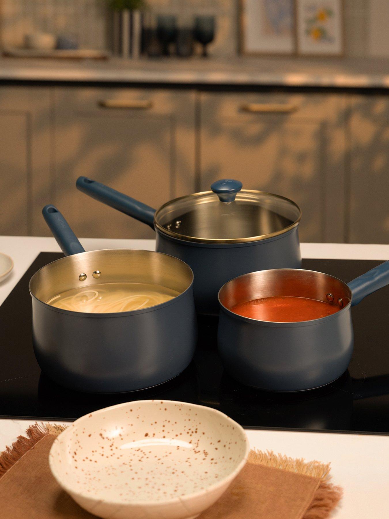 Image 5 of 5 of Prestige Stainless Edition - 3 Pc Uncoated Saucepan Set: 16cm , 18cm , 20cm: French Navy