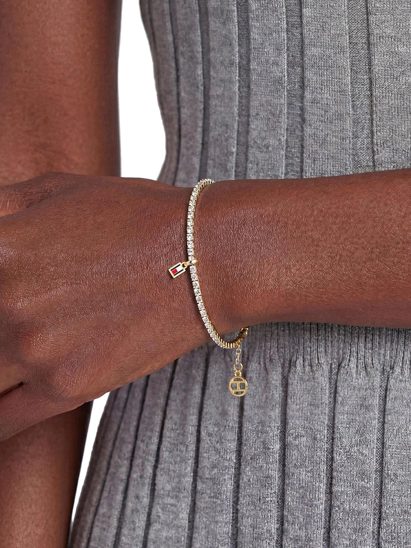 Image 1 of 4 of Tommy Hilfiger Women's Gold Plated and Crystal Tennis Bracelet