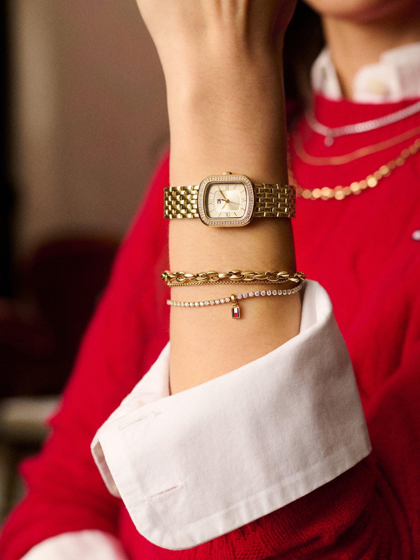Image 3 of 4 of Tommy Hilfiger Women's Gold Plated and Crystal Tennis Bracelet