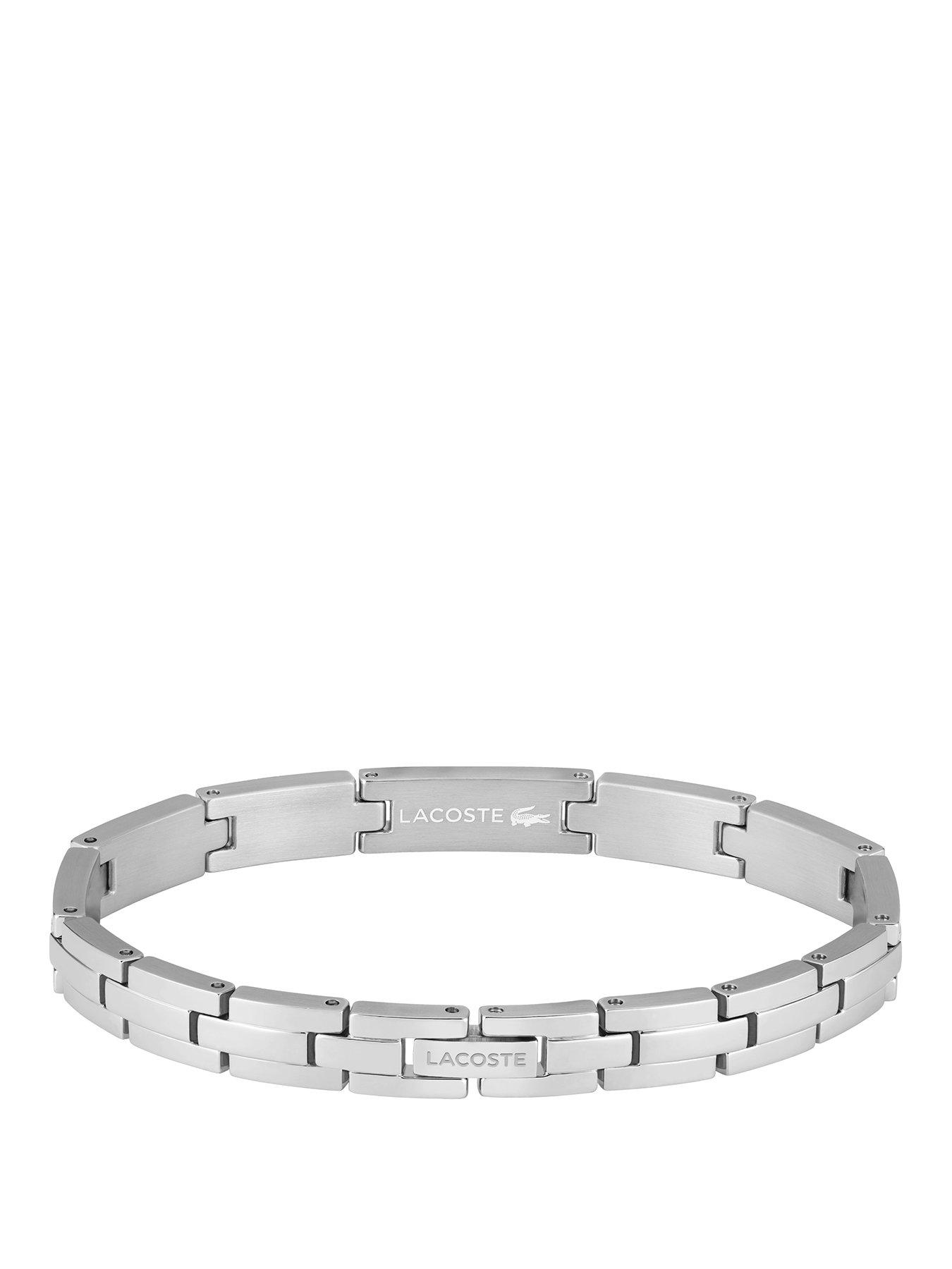 Lacoste Lacoste Men's Stencil Stainless Steel and Green Enamel Crocodile Bracelet