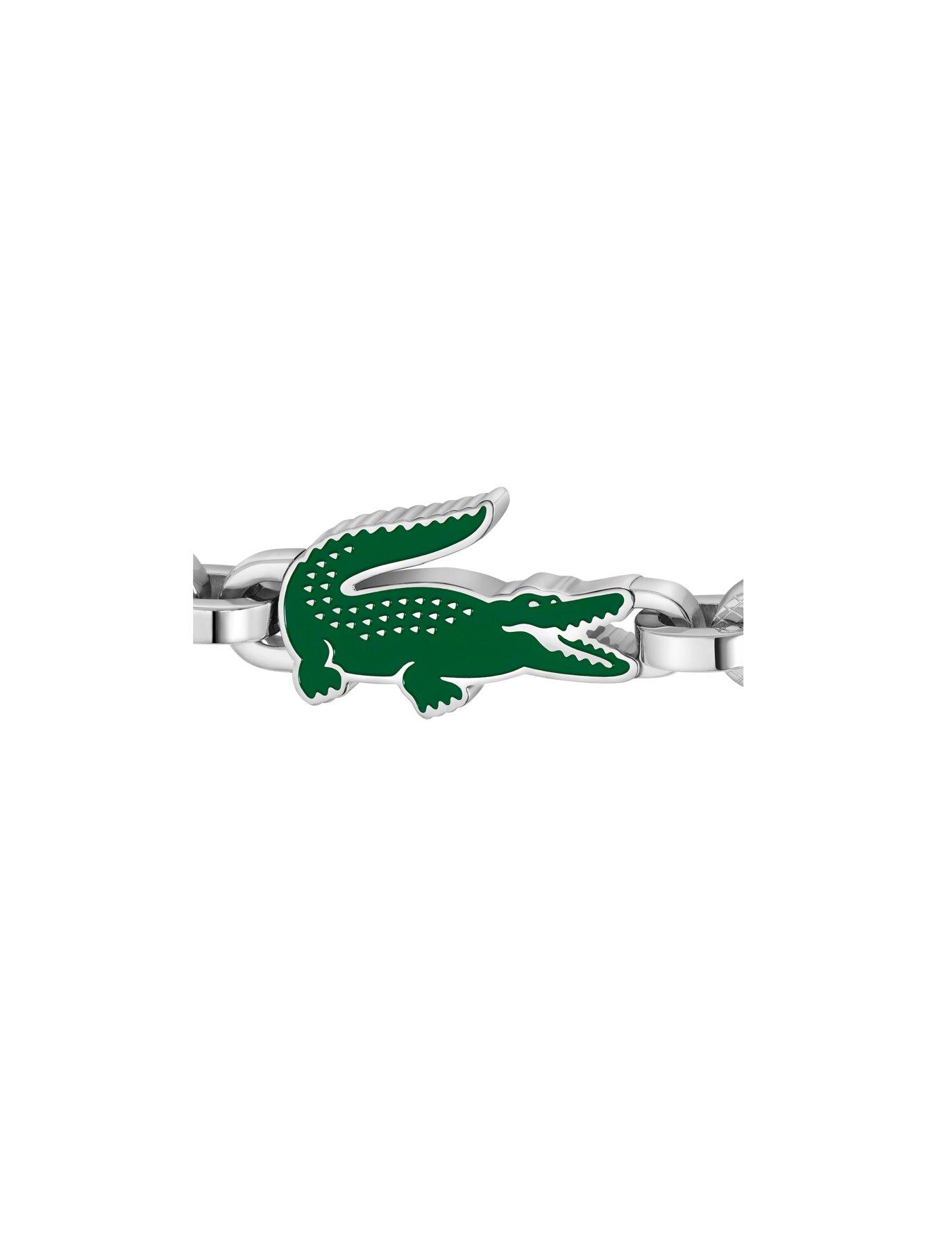 Image 3 of 5 of Lacoste Men's Arthor Stainless Steel and Green Enamel Crocodile Bracelet
