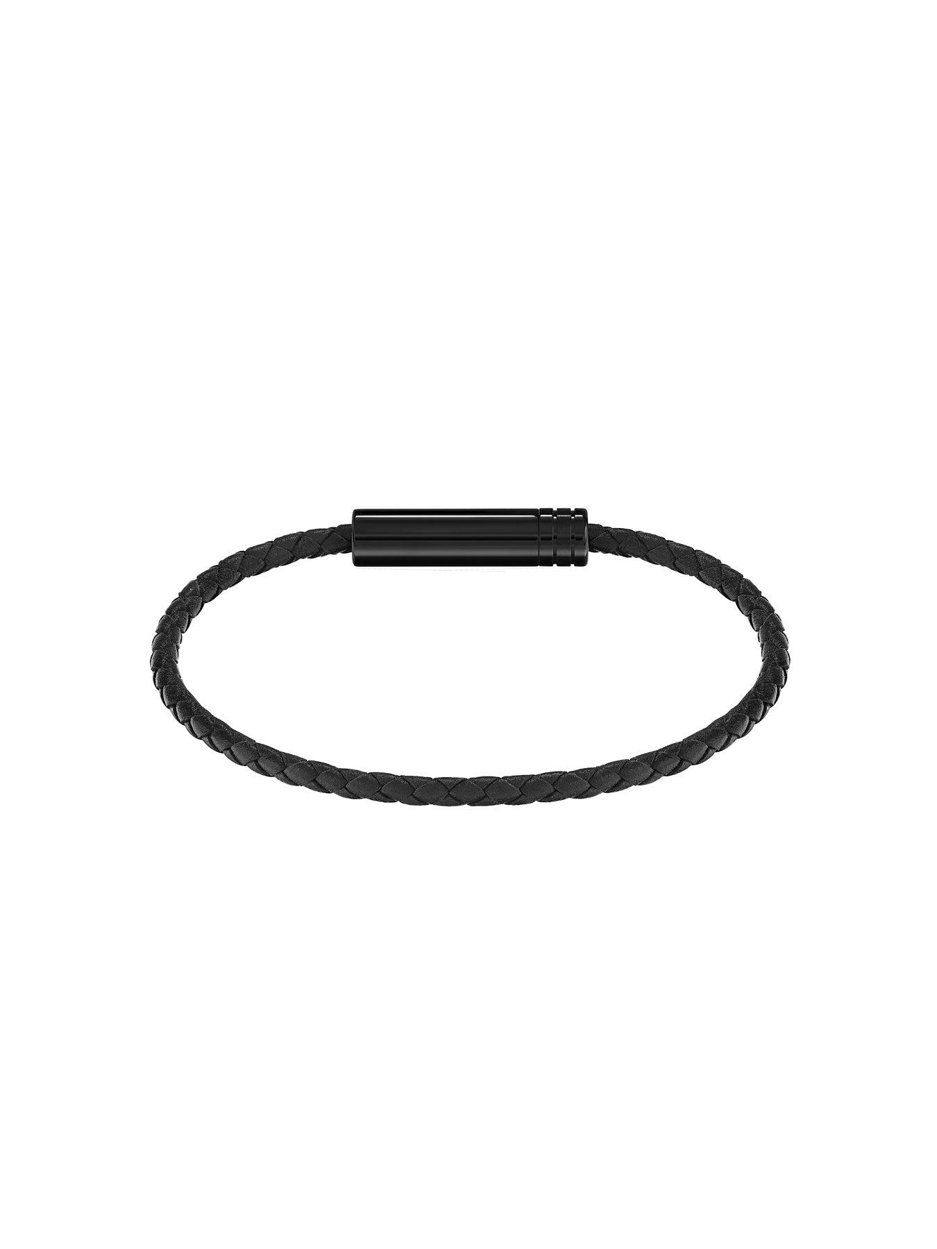 Image 3 of 7 of BOSS Gents BOSS Ares Air Black Leather Black PVD Bracelet