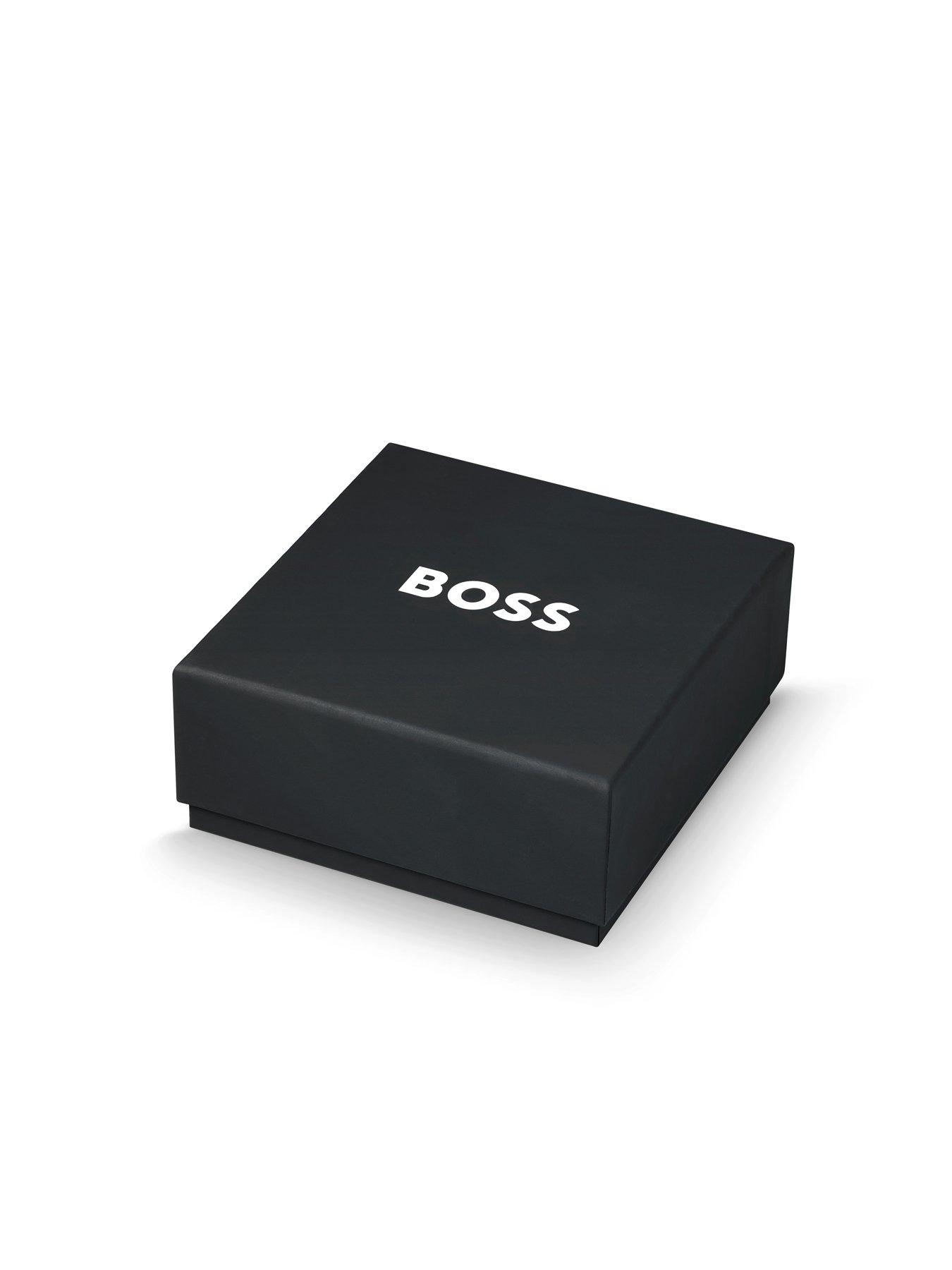 Image 6 of 7 of BOSS Gents BOSS Ares Air Black Leather Black PVD Bracelet