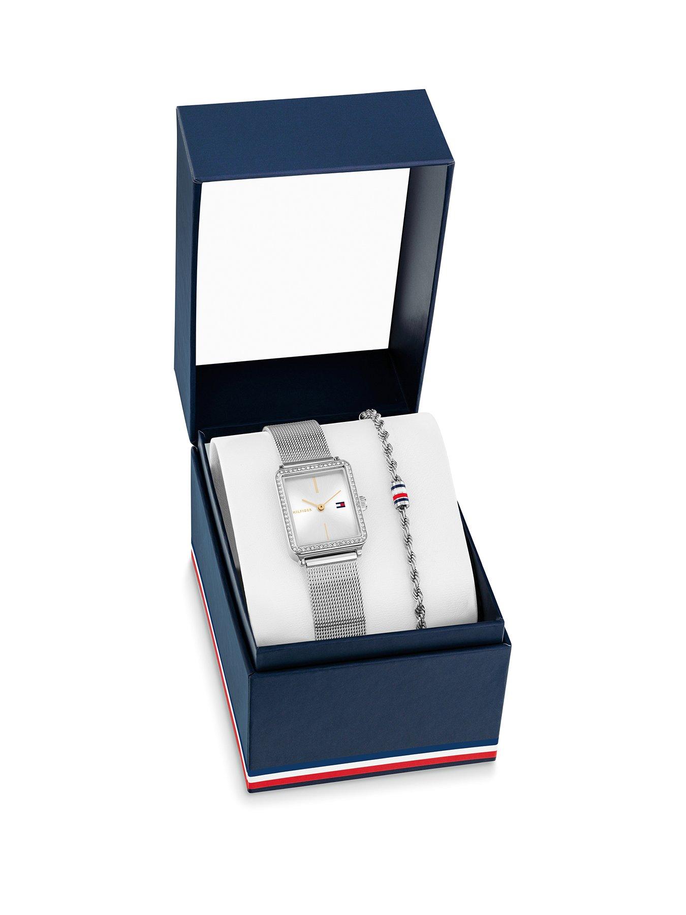 Image 1 of 2 of Tommy Hilfiger Women's Stainless Steel Watch and Double Chain Bracelet Giftset