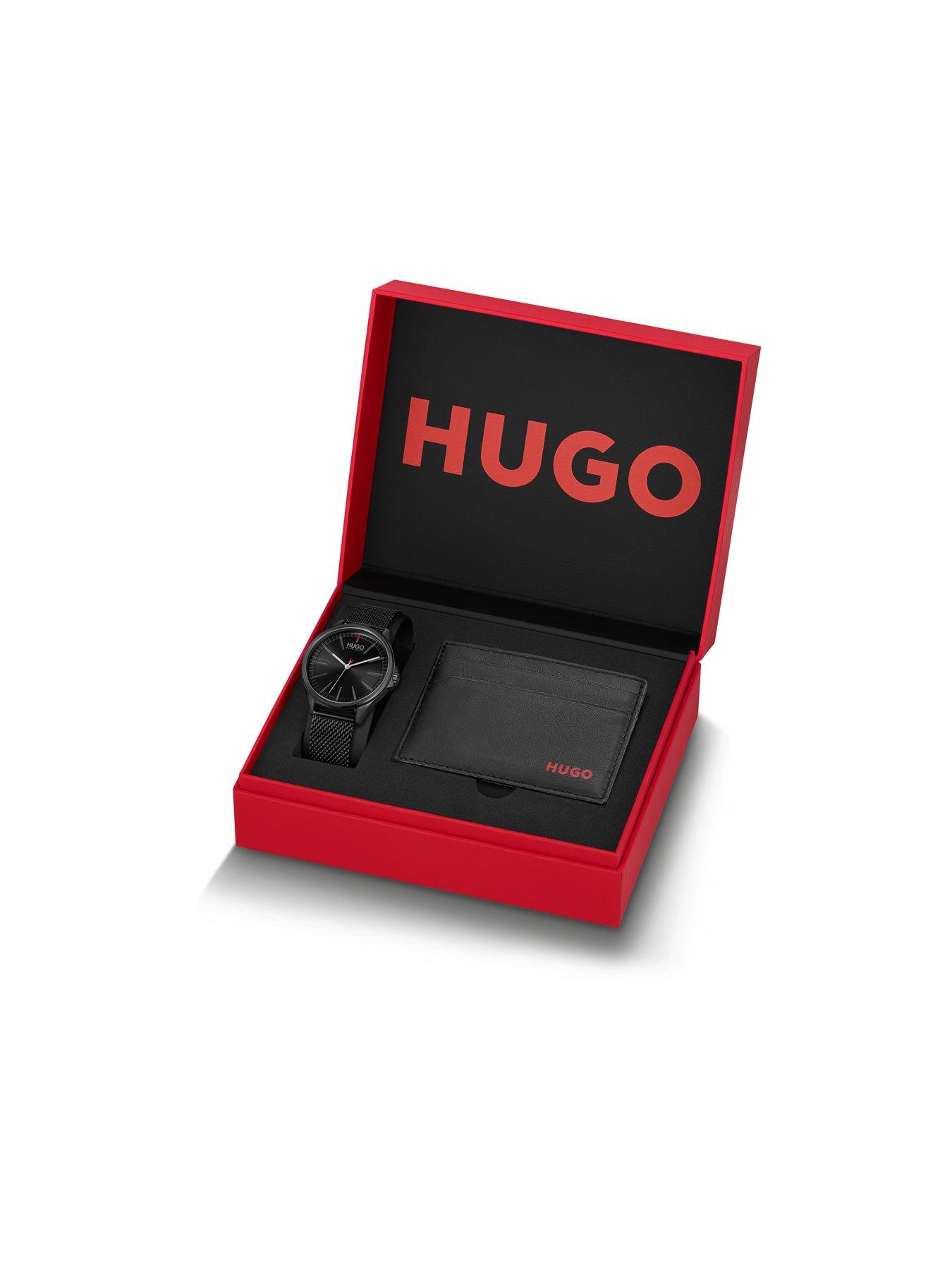 Image 3 of 3 of HUGO Gents Hugo SMASH Black IP Watch & Cardholder Gift Set