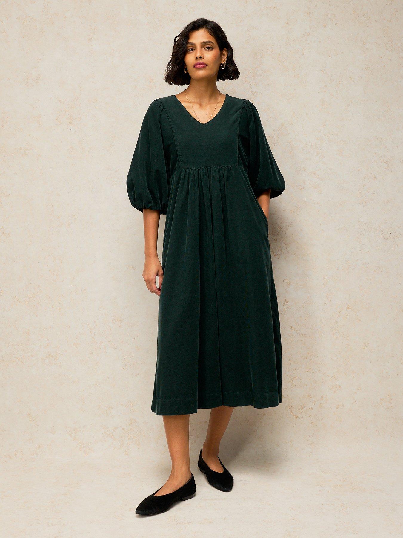 White Stuff Matilda Cord Midi Dress - Green