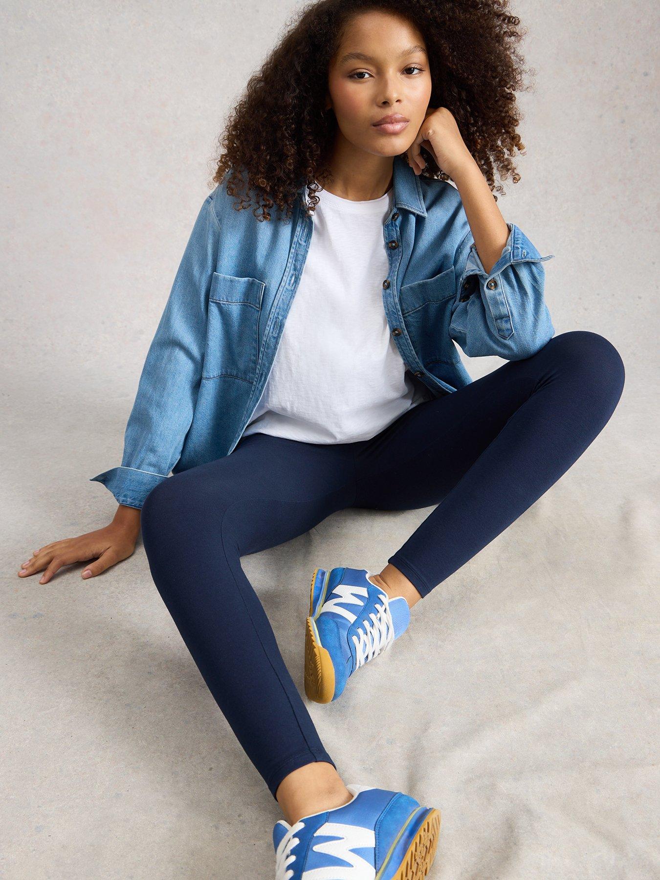 Image 4 of 5 of White Stuff Womens Margot Smooth Stretch Full Length Leggings - Navy