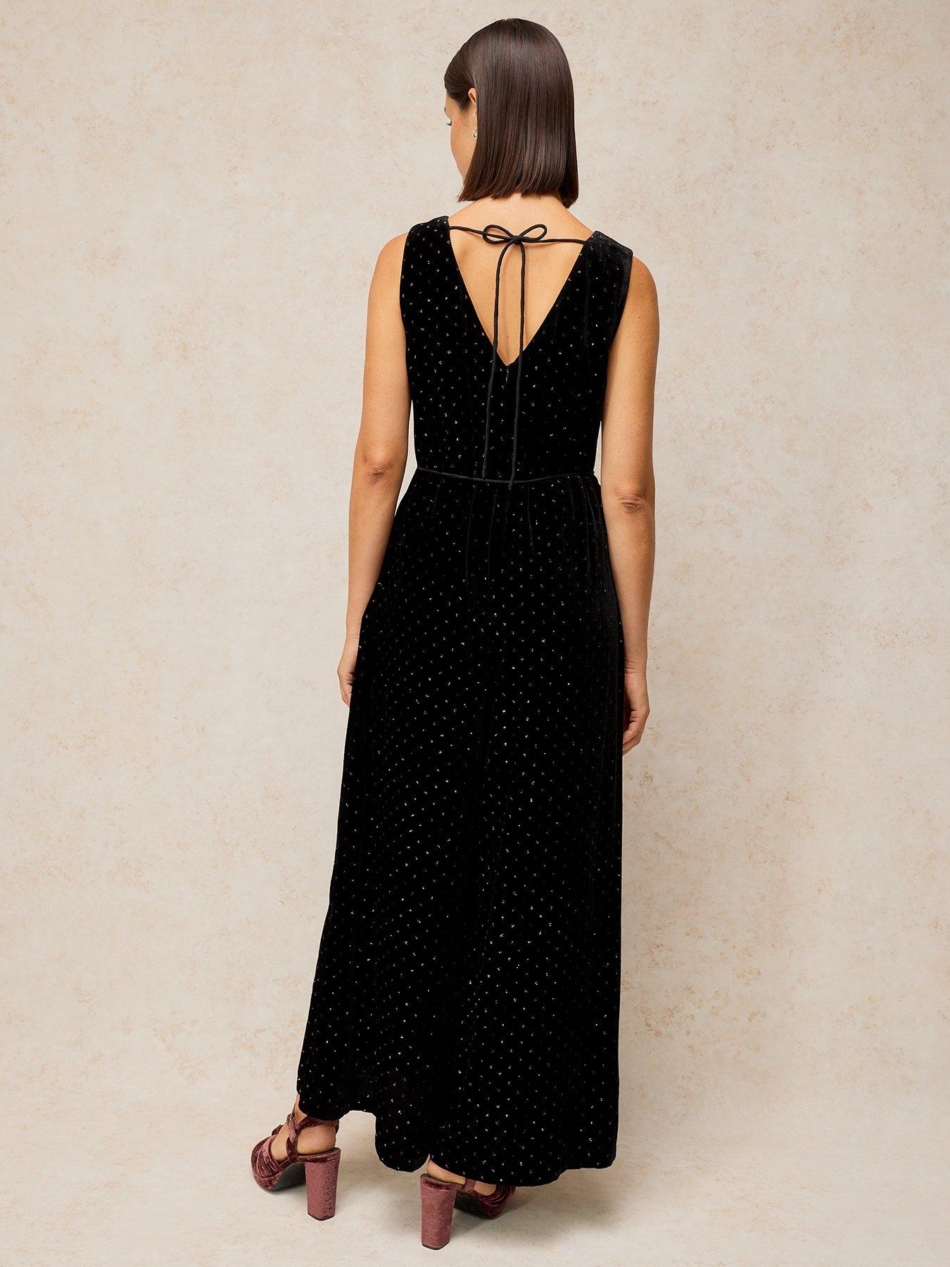 Image 2 of 5 of White Stuff Womens Poppy Wrap Front Tie Waist Palazzo Jumpsuit - Black