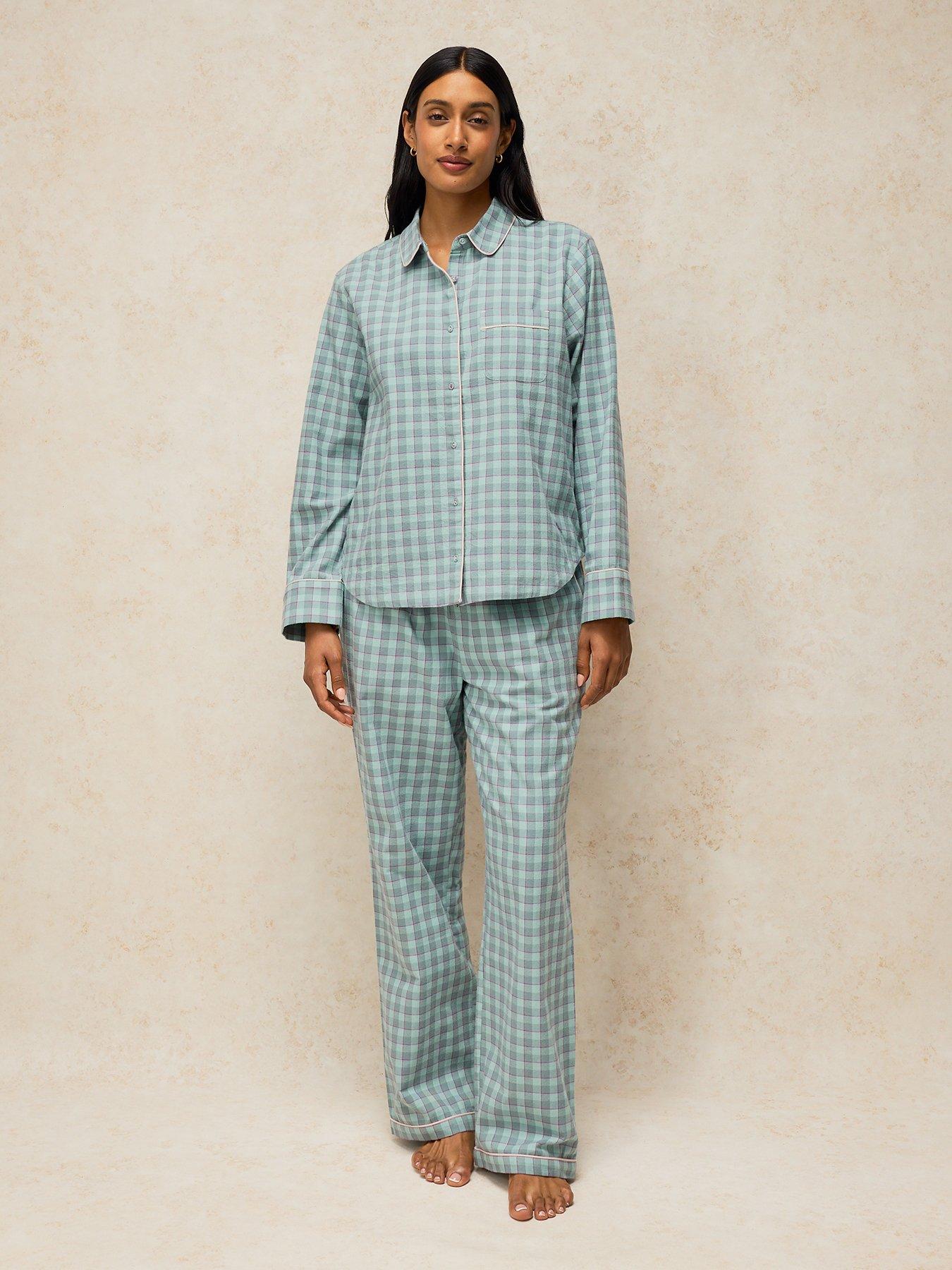 Image 3 of 5 of White Stuff Womens Noemi Check Pyjama Bottoms - Blue