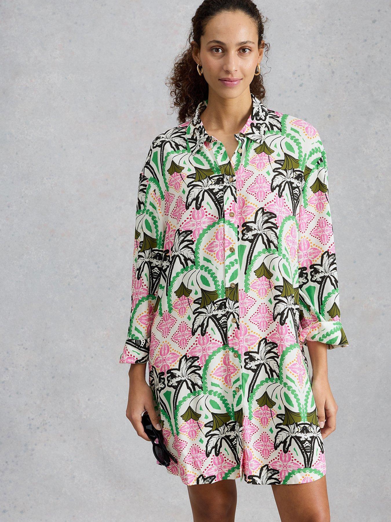 White Stuff Suzie Beach Shirt Dress - Multi