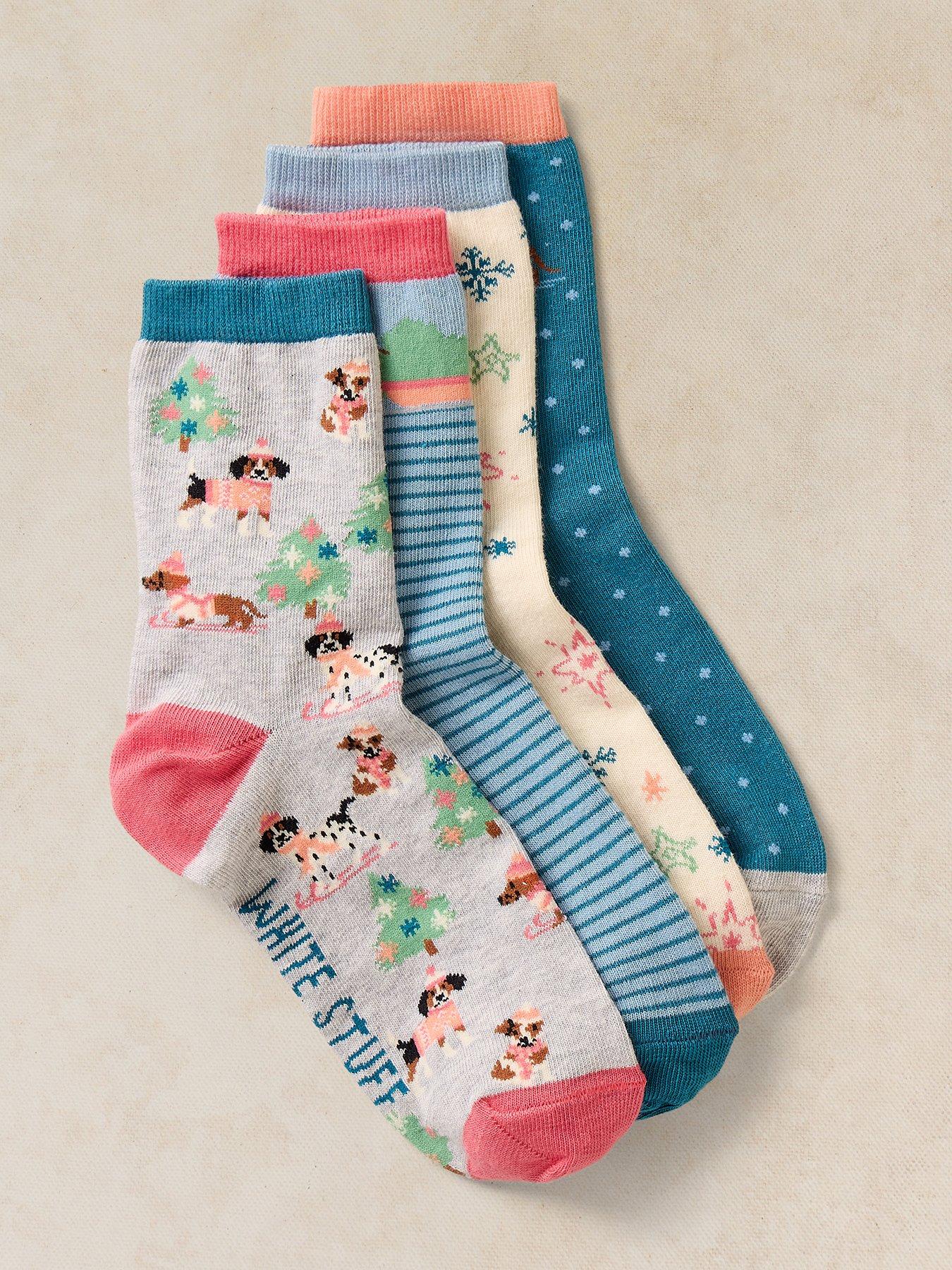 Image 1 of 3 of White Stuff 4pk Christmas Sausage Socks