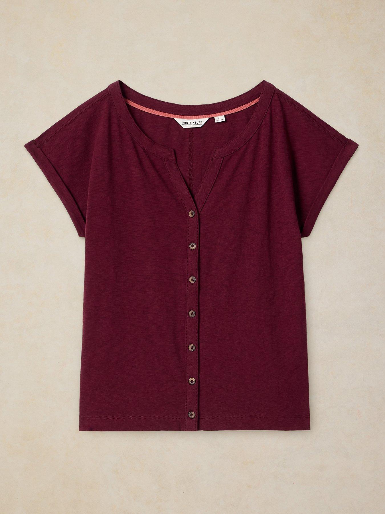 Image 6 of 6 of White Stuff Nina Notch Button Tee
