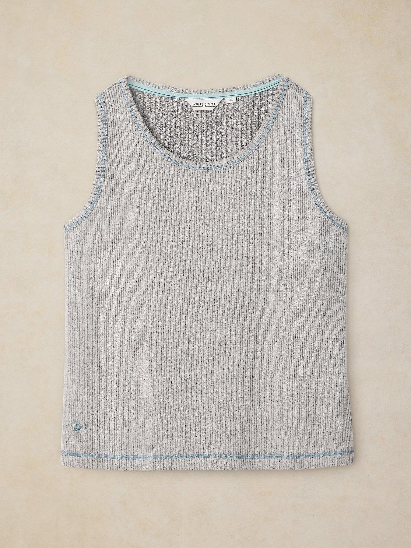 Image 5 of 5 of White Stuff Womens Cosy Jersey Rib Ribbed Stretch Vest - Grey