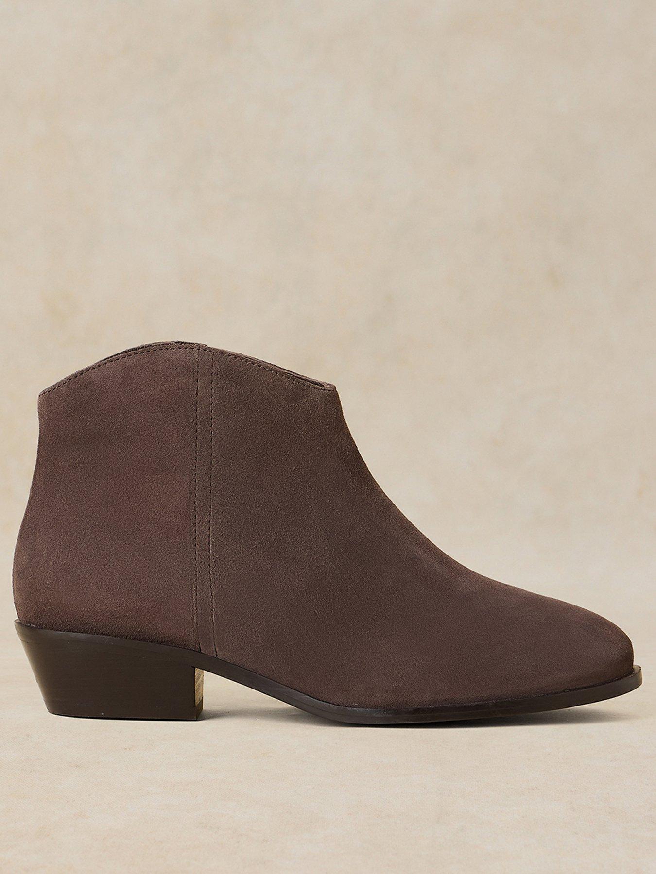 White Stuff Mae Suede Ankle Boot - Dark Grey