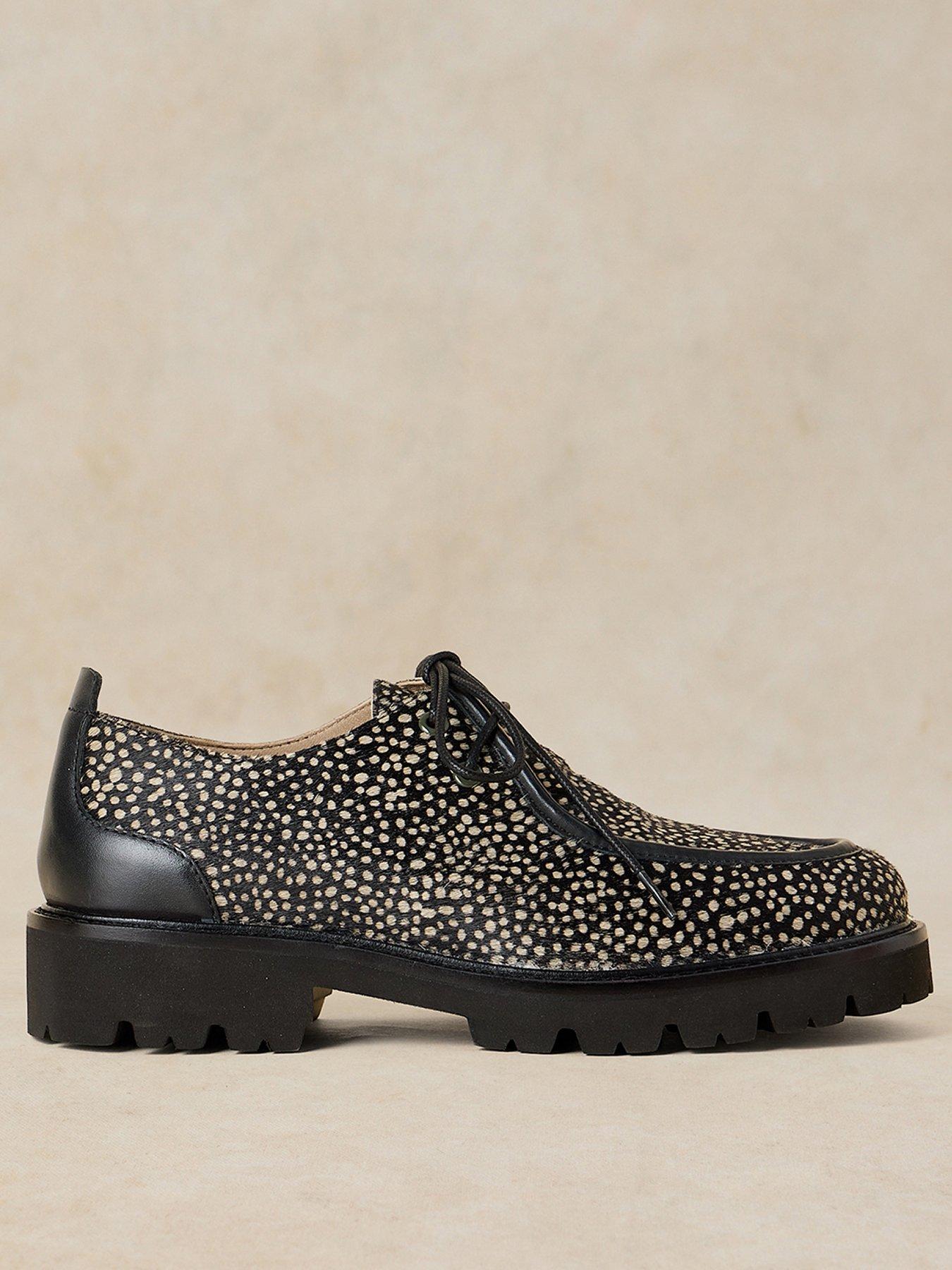 Image 1 of 3 of White Stuff Womens Lola Chunky Lug Sole Wallabee Shoes - Black