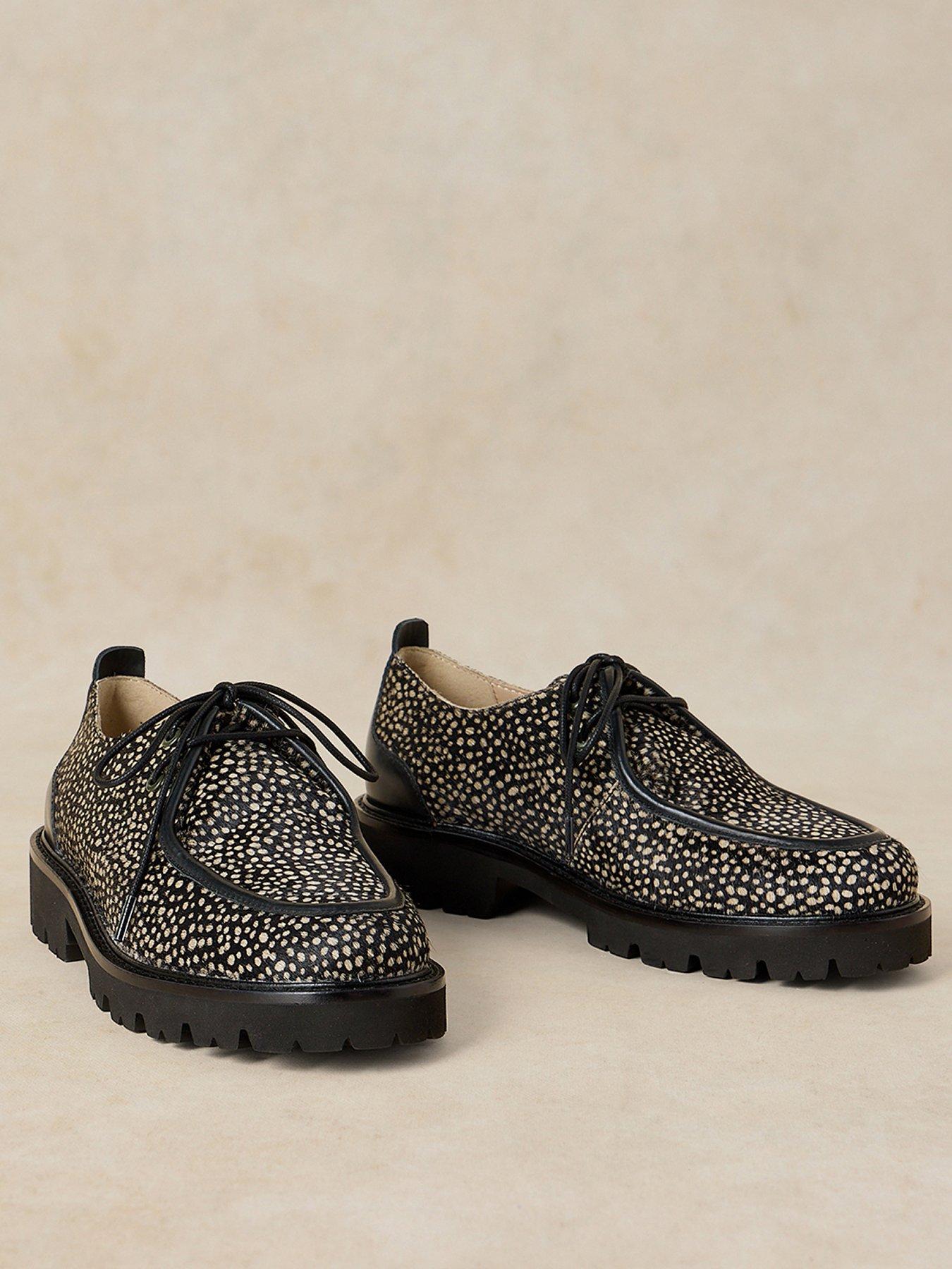 Image 2 of 3 of White Stuff Womens Lola Chunky Lug Sole Wallabee Shoes - Black