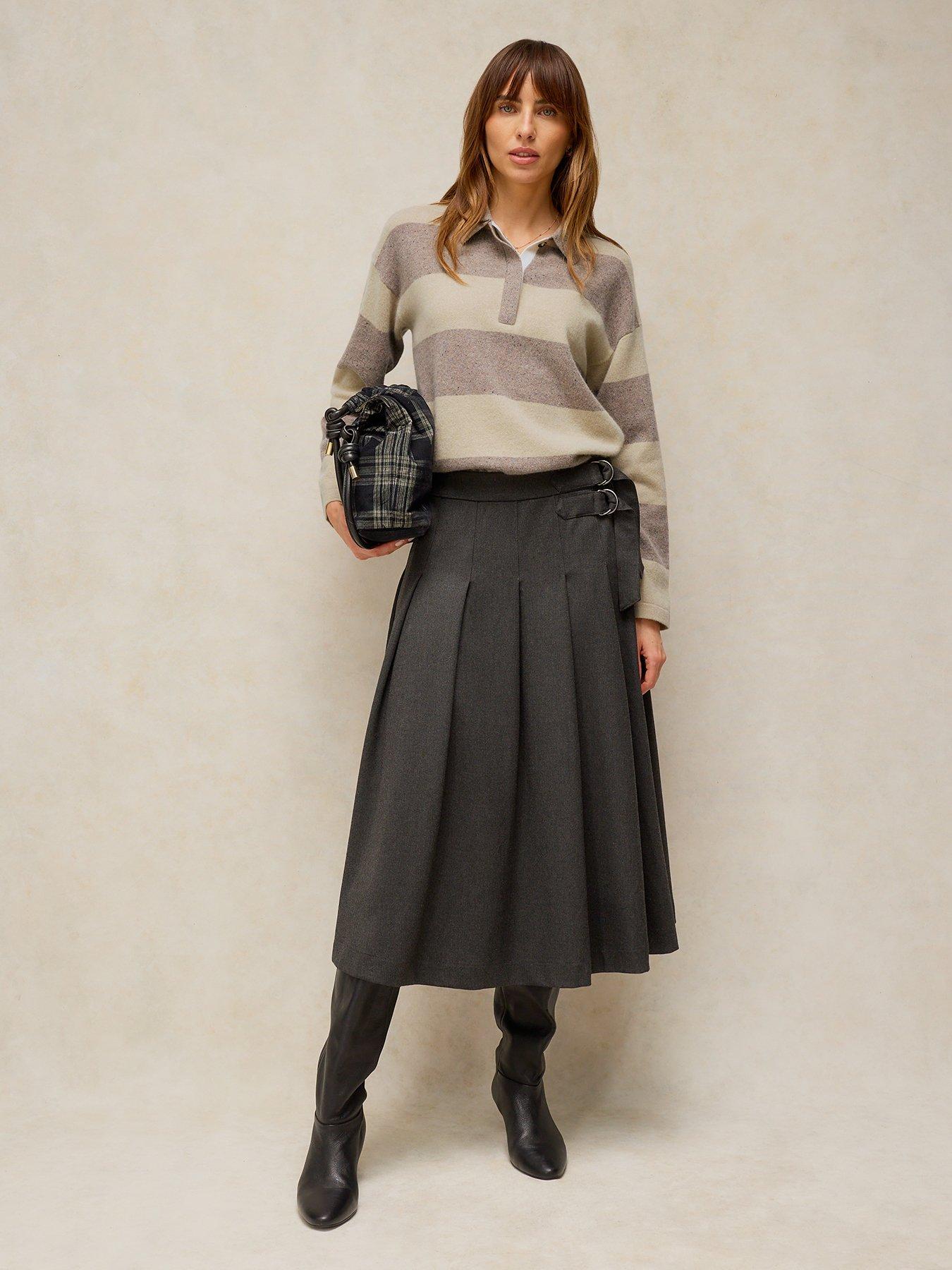 Image 3 of 5 of White Stuff Cashmere Polo Collar Fine Knit Jumper - Cream