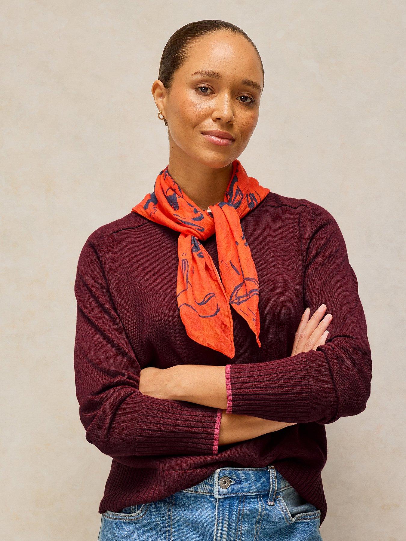 White Stuff Sienna Textured Knit Crew Neck Jumper - Red