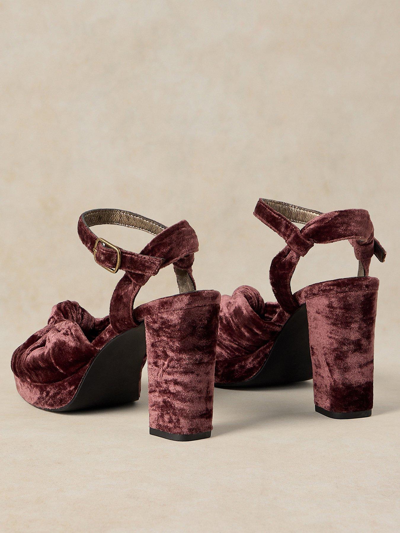 Image 3 of 3 of White Stuff Womens Stella Platform Block Heel Sandal - Purple