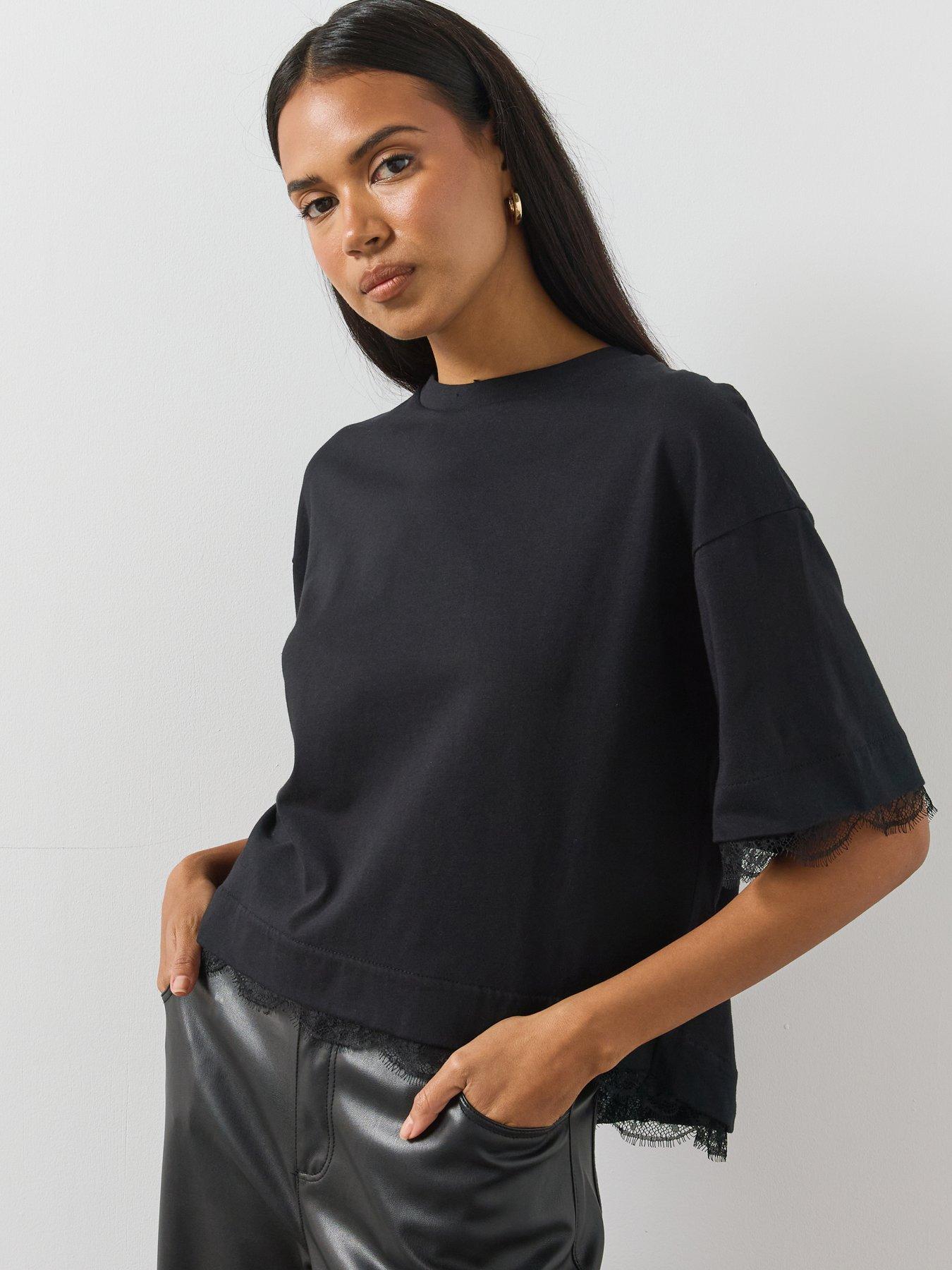 Image 1 of 6 of AllSaints Nia Lace Tee