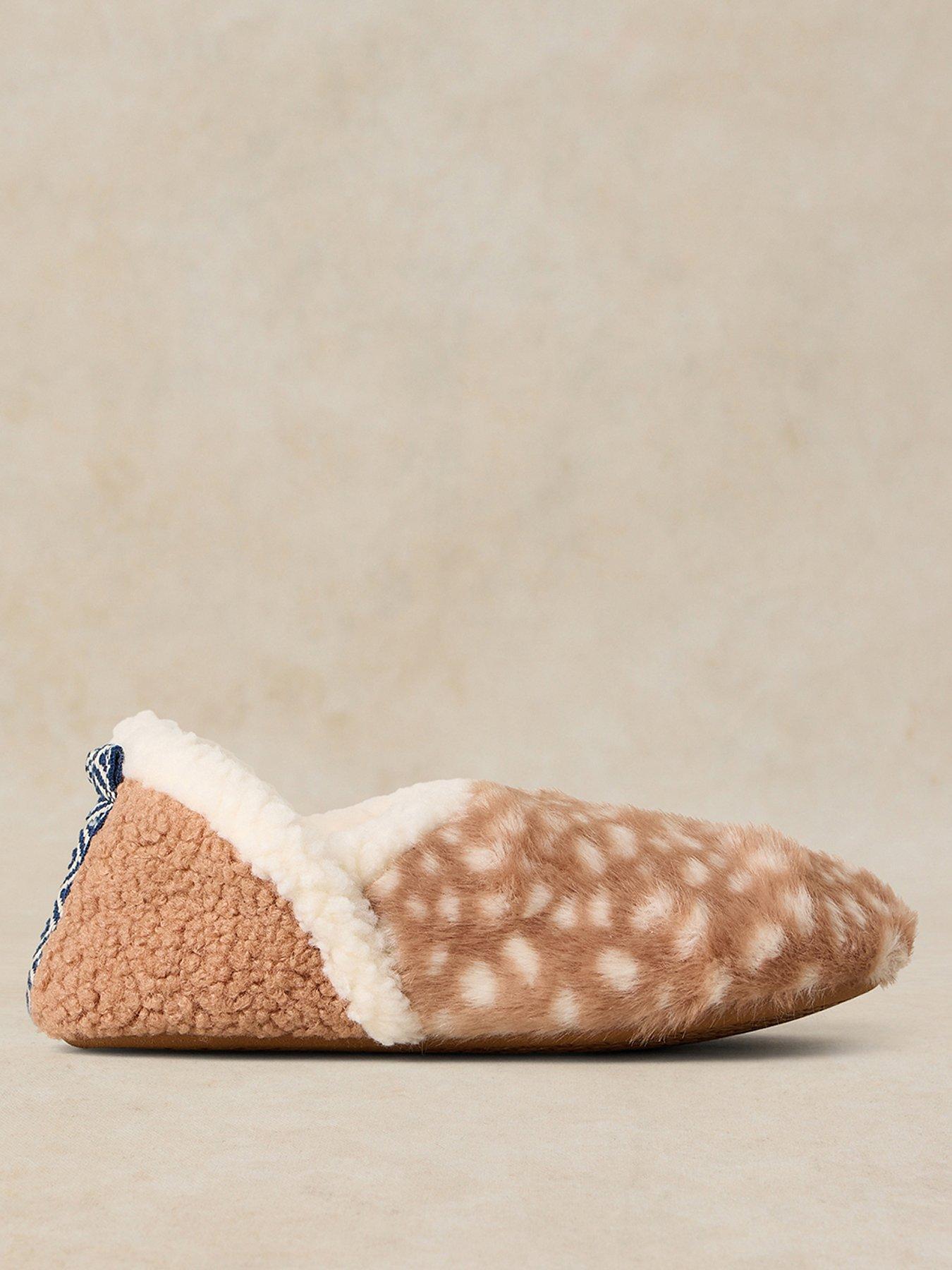 Image 1 of 3 of White Stuff Womens Reya Faux Fur Slippers - Brown