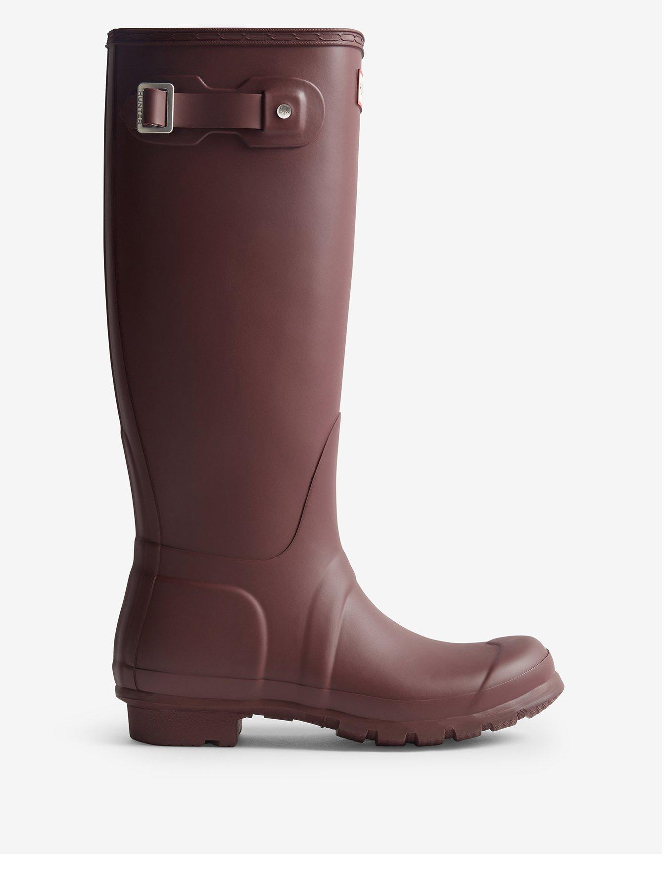 Hunter Womens Original Tall Boot, Red, Size 4, Women