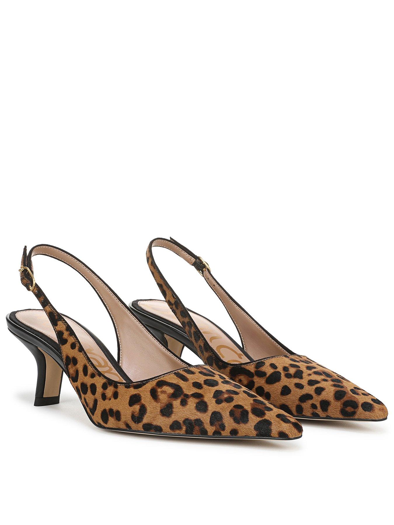Image 1 of 6 of SAM EDELMAN Bianka Sling Back Heeled Pump - Leopard Print