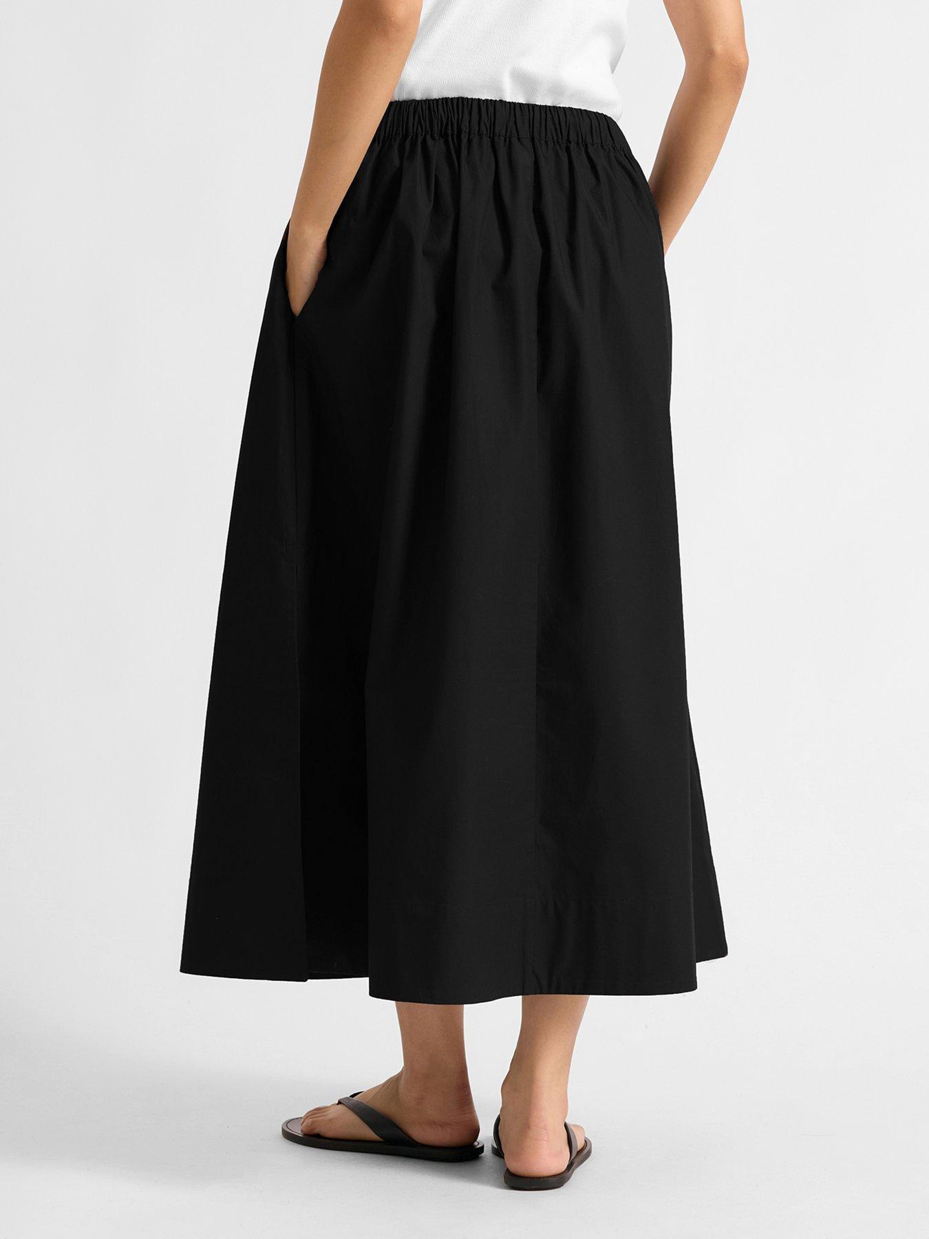 Image 2 of 6 of Albaray Cotton Full Midaxi Skirt - Black