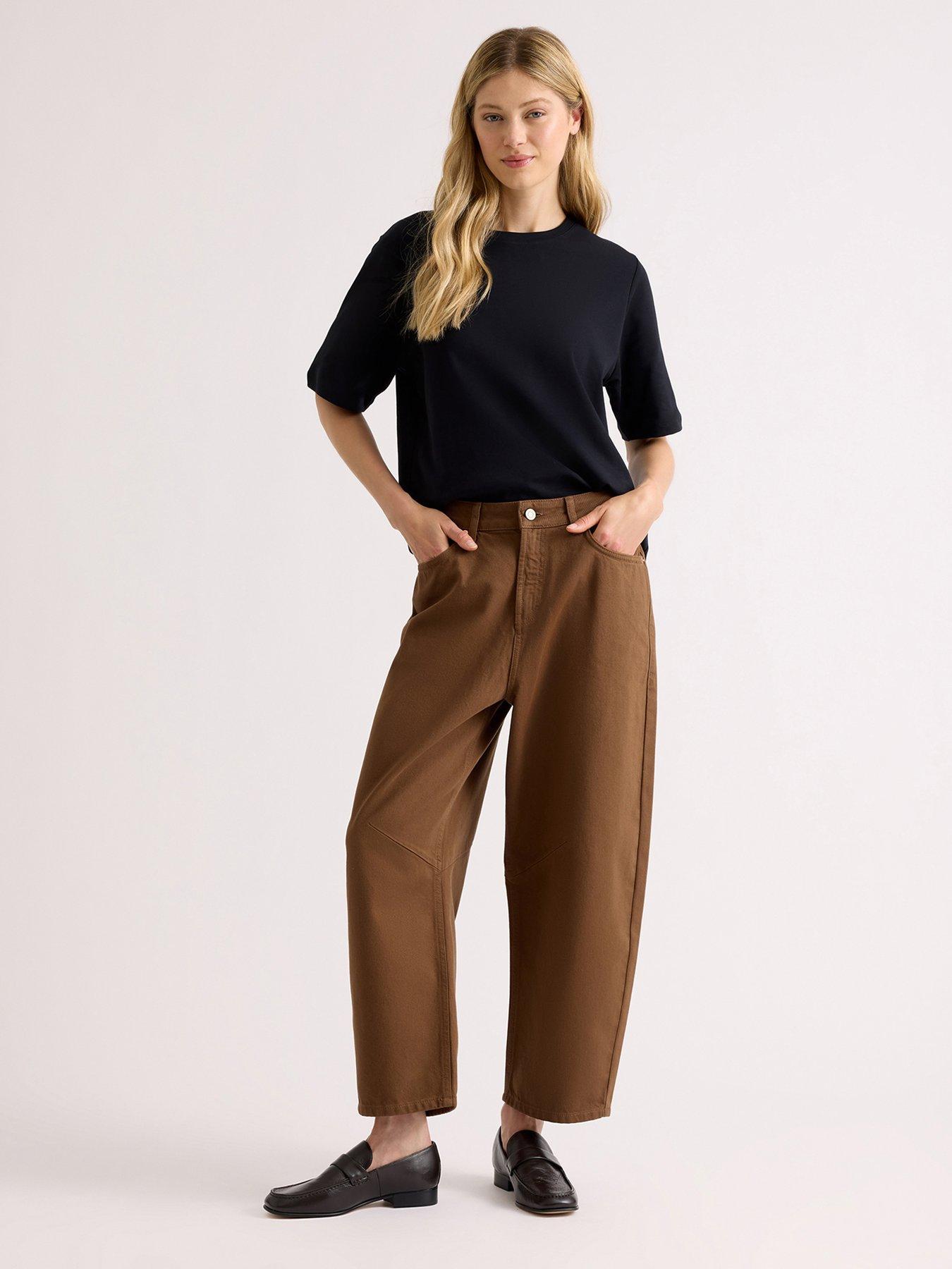 Albaray Women's Barrel Leg Jeans - Brown