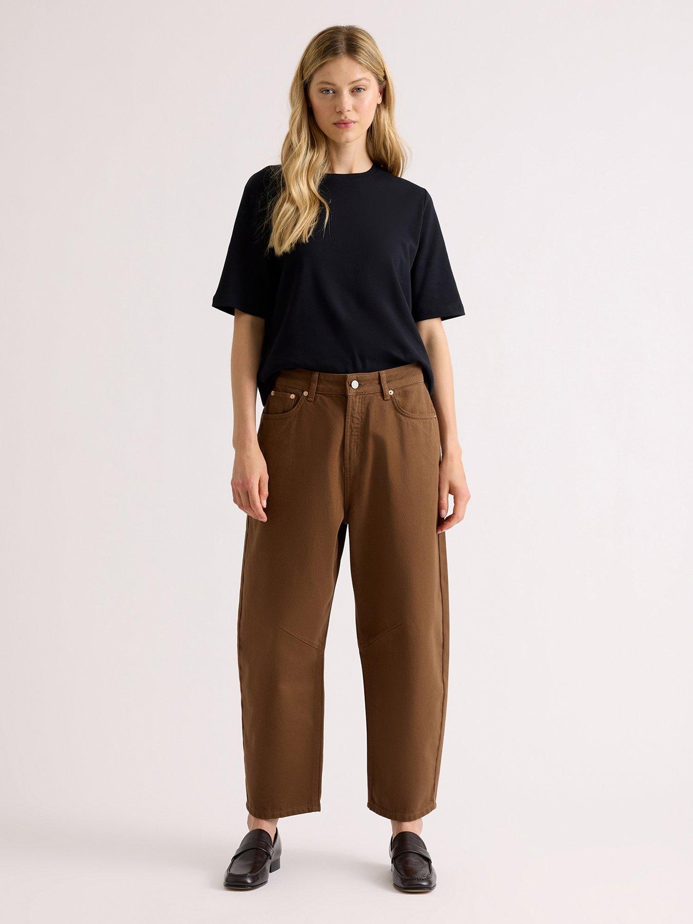 Image 3 of 5 of Albaray Women's Barrel Leg Jeans - Brown