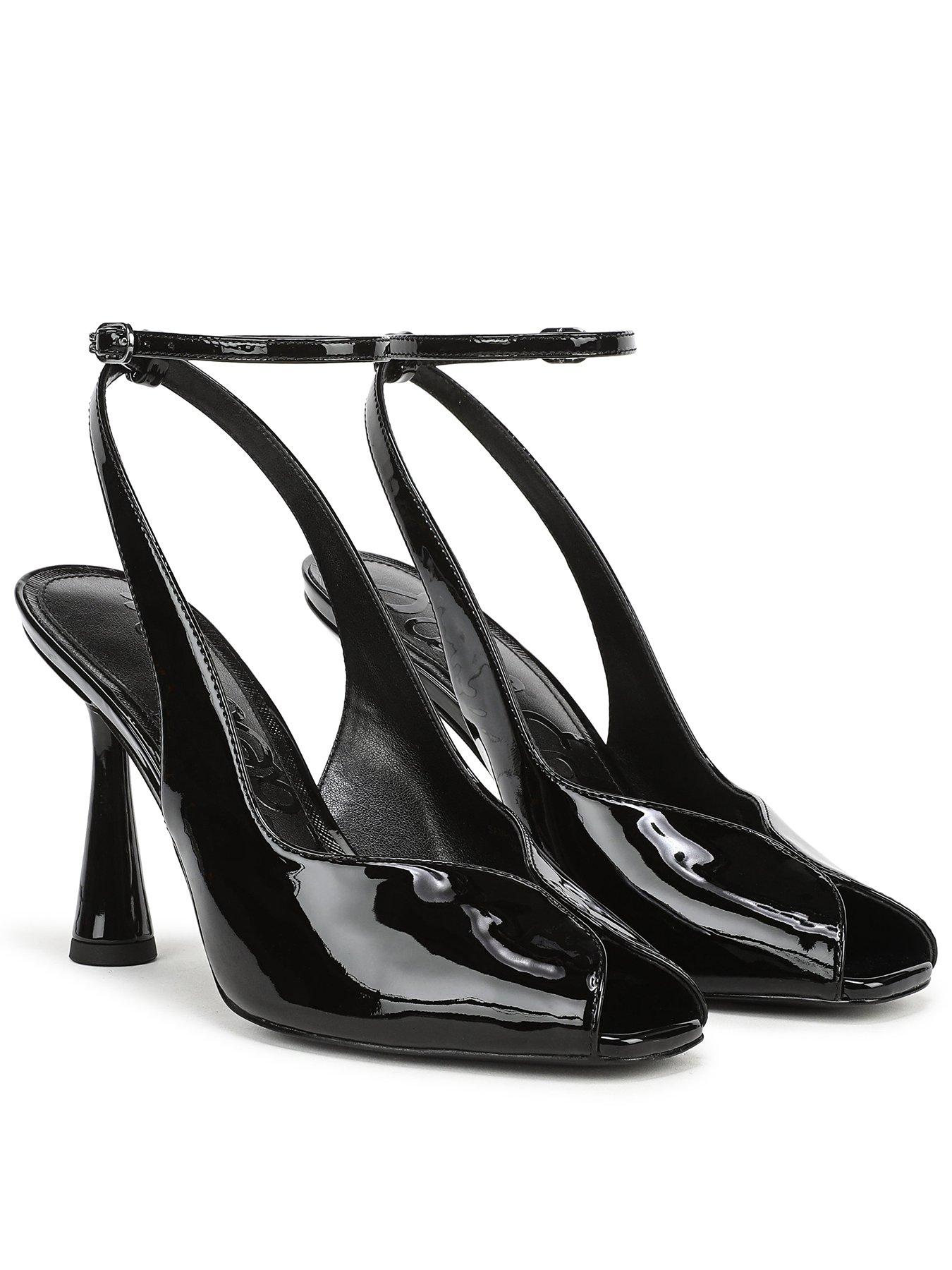 Image 1 of 5 of SAM EDELMAN Esme Peep Toe Ankle Strap Heel Sandal - Black