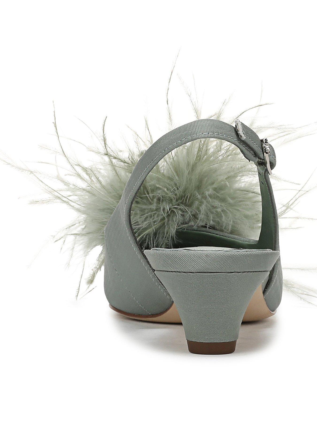 Image 3 of 6 of SAM EDELMAN Finch Feather Kitten Heel Pump - Sage