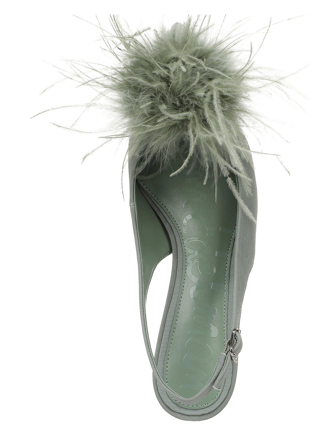 Image 4 of 6 of SAM EDELMAN Finch Feather Kitten Heel Pump - Sage