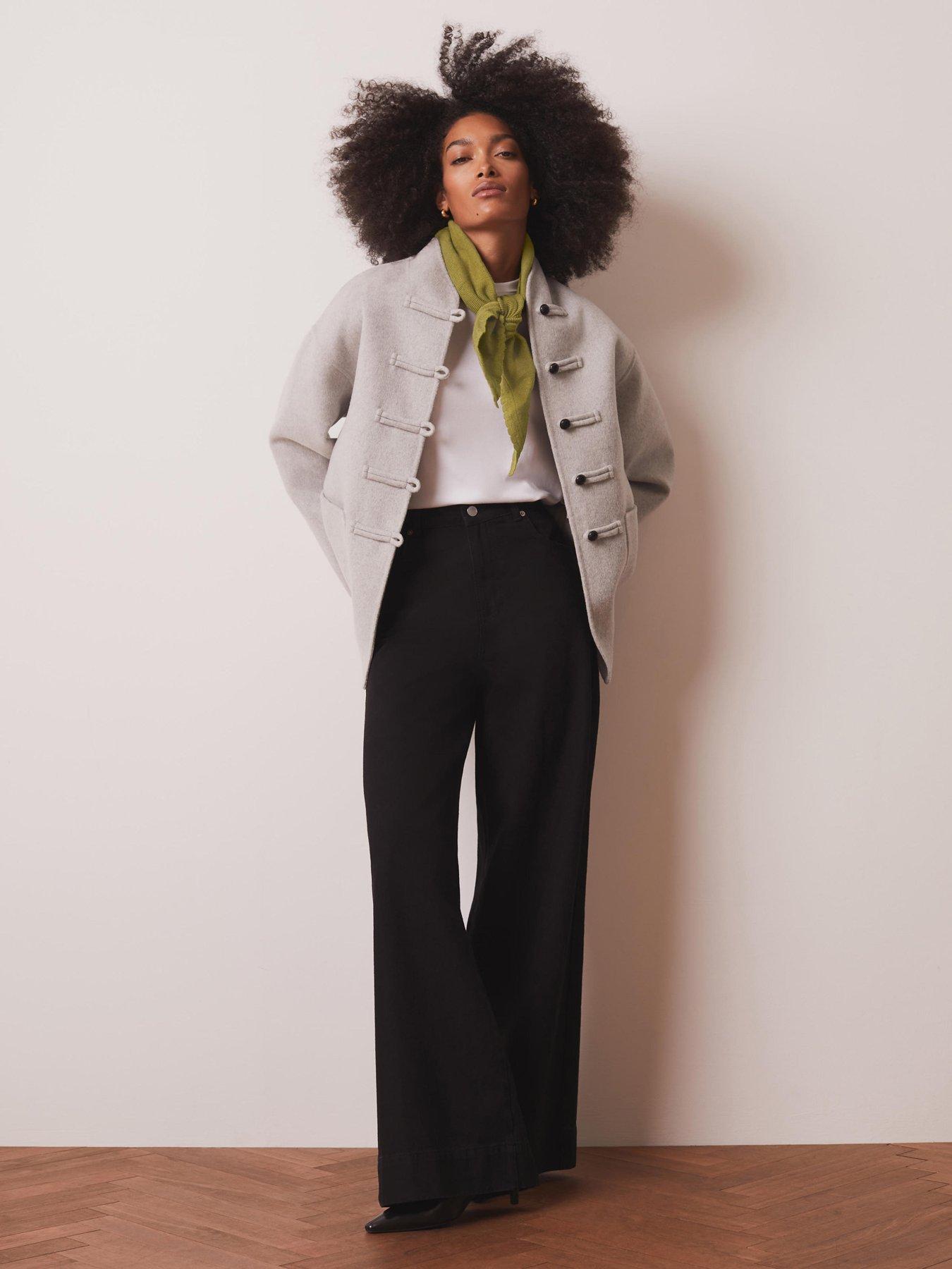 Image 3 of 6 of Mint Velvet Button Detail Coat - Grey