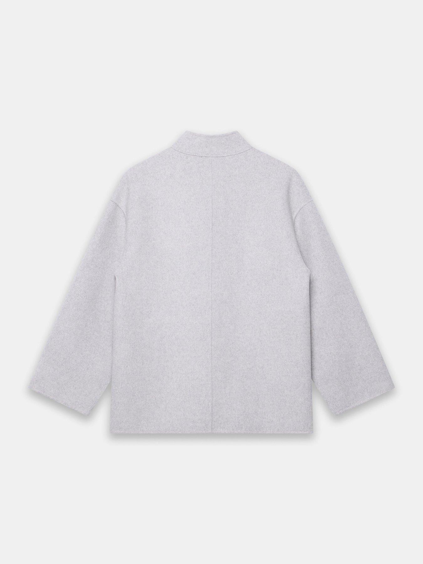Image 6 of 6 of Mint Velvet Button Detail Coat - Grey