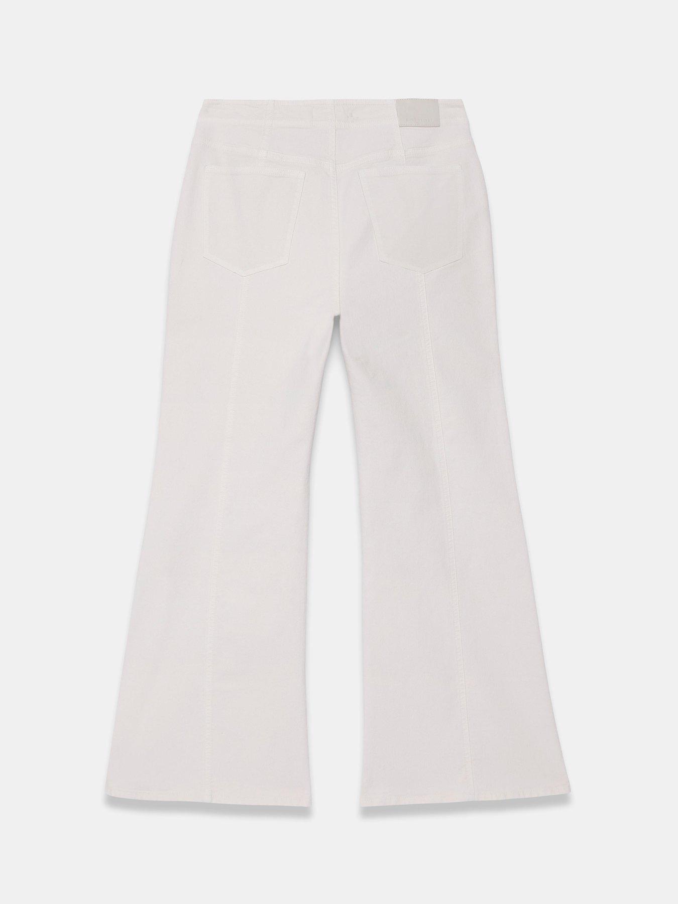 Image 6 of 6 of Mint Velvet Women's Gold-Tone Disc Detail Vintage Flare Jeans - Cream