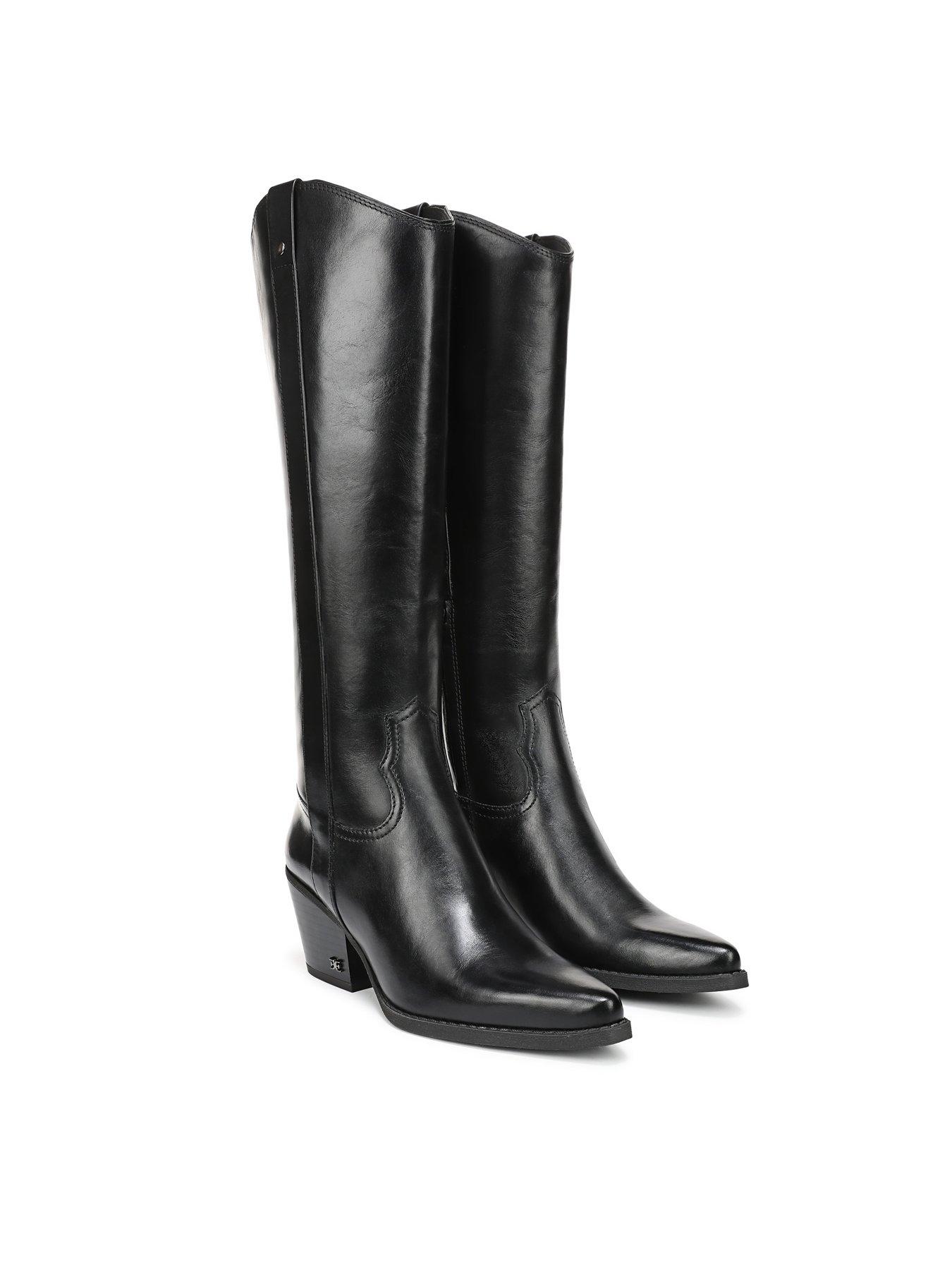 Image 6 of 6 of SAM EDELMAN Wyatt Knee High Cow Boy Boot - Black