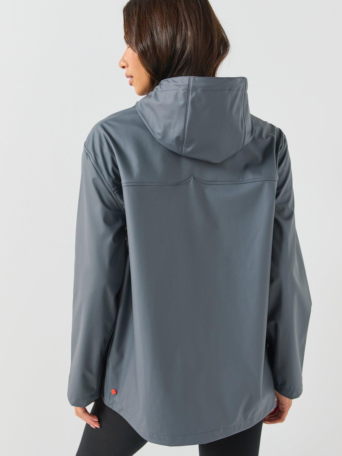 Image 2 of 6 of Hunter Womens Hooded PU Coated Popper Jacket - Grey