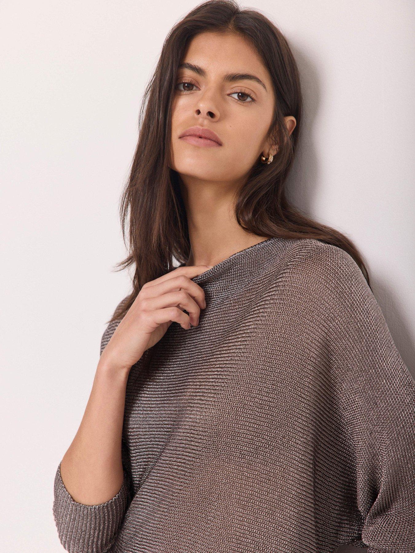 Image 4 of 6 of Mint Velvet Metallic Knitted Top - Silver