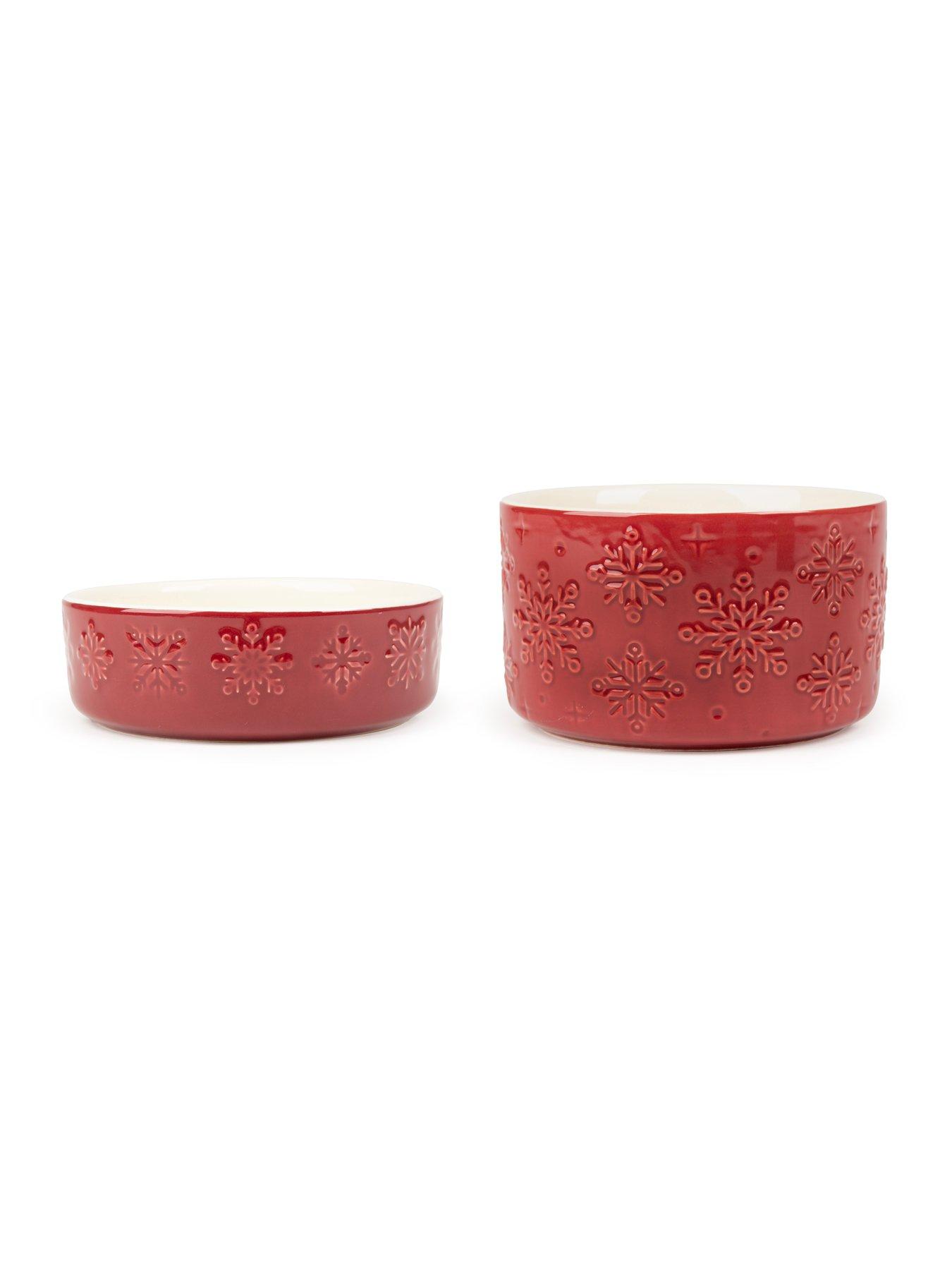 Image 3 of 5 of Scruffs Snow Bowl Food & Drink Bowl Gift Set - Red 15cm