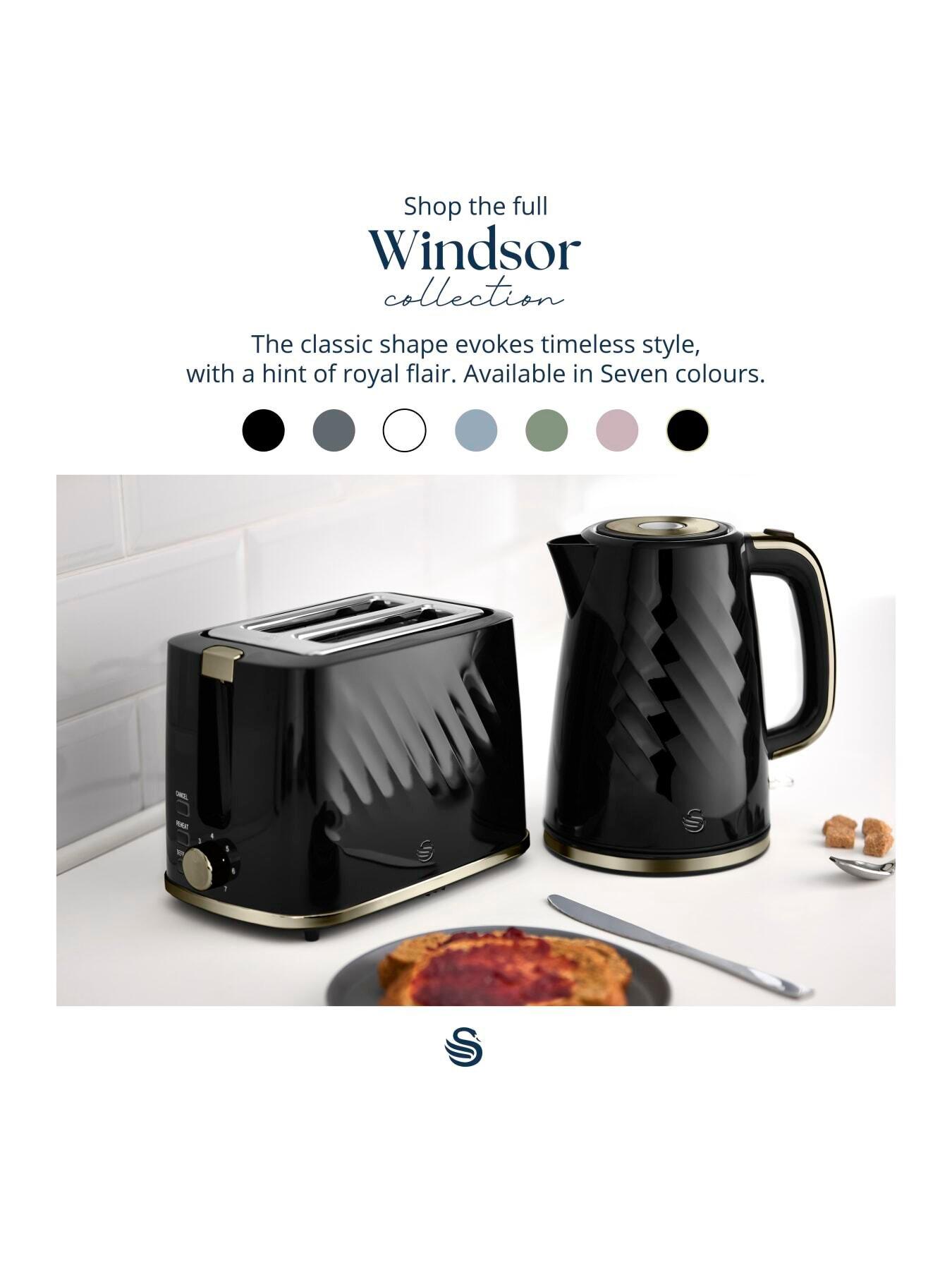 Image 5 of 7 of Swan Windsor 1.7L Rapid Boil Kettle &amp; 2-Slice Toaster Pack - Black