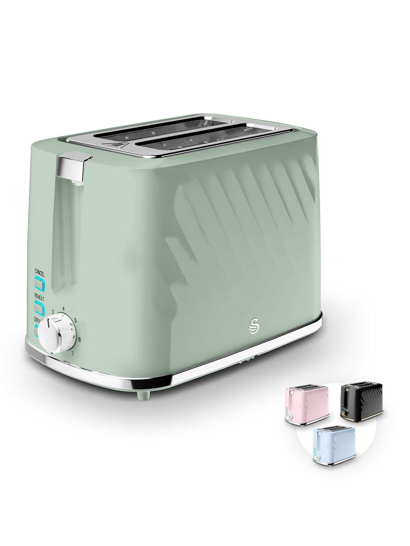 Swan Windsor 2 Slice Toaster with 7 Browning Levels, 900W, Sage Green