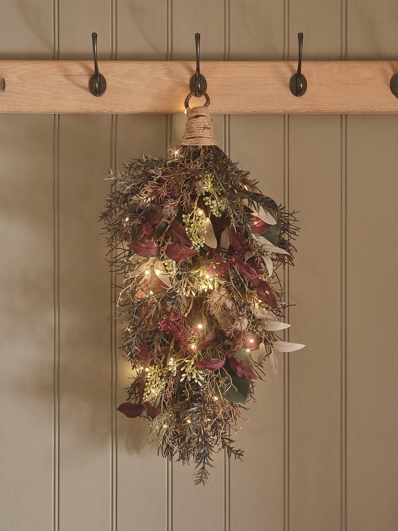 Lights4Fun Pre Lit Autumn Winter Bough
