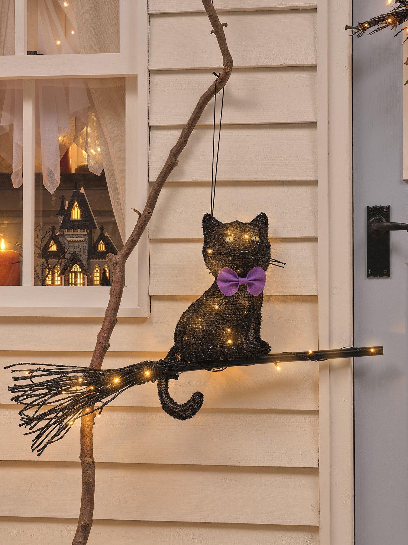 Image 3 of 6 of Lights4Fun Witchy Cat On Broom