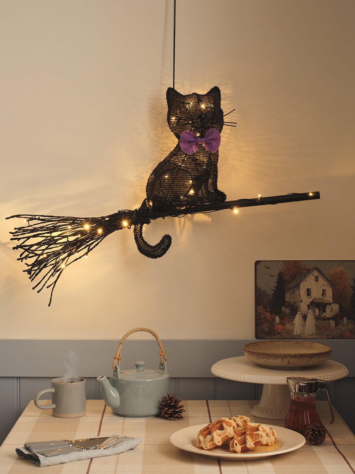 Image 4 of 6 of Lights4Fun Witchy Cat On Broom